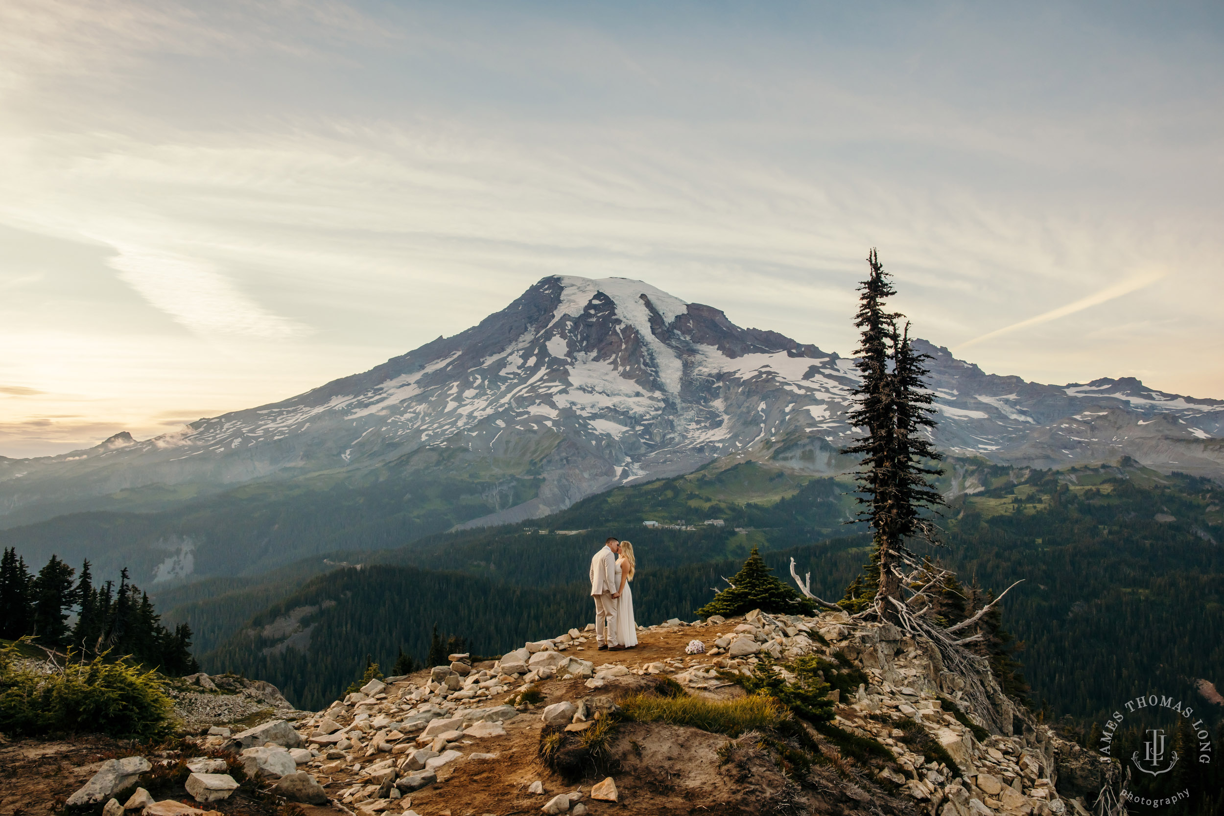 Mount Rainier adventure post-wedding by Seattle adventure wedding photographer James Thomas Long Photography