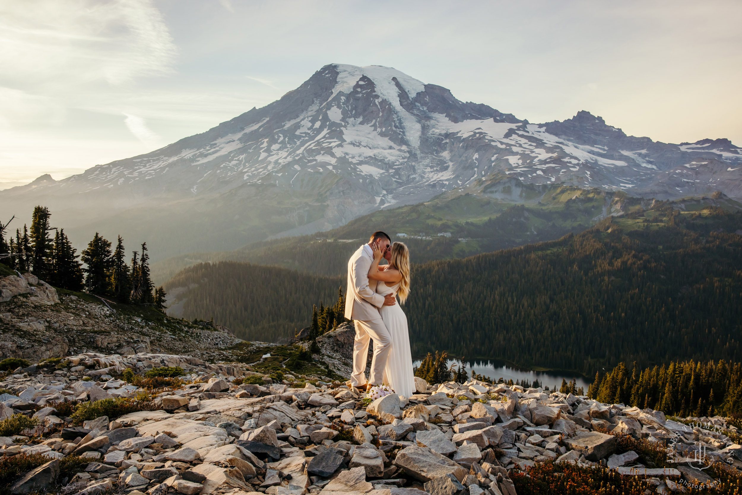 Mount Rainier adventure post-wedding by Seattle adventure wedding photographer James Thomas Long Photography
