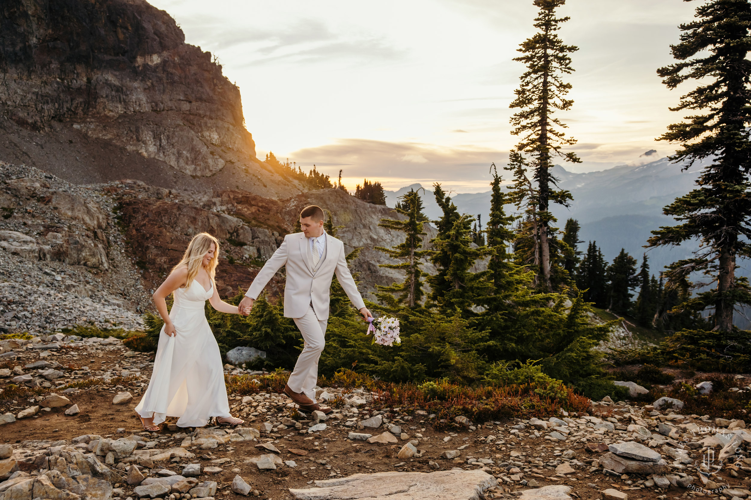 Mount Rainier adventure post-wedding by Seattle adventure wedding photographer James Thomas Long Photography