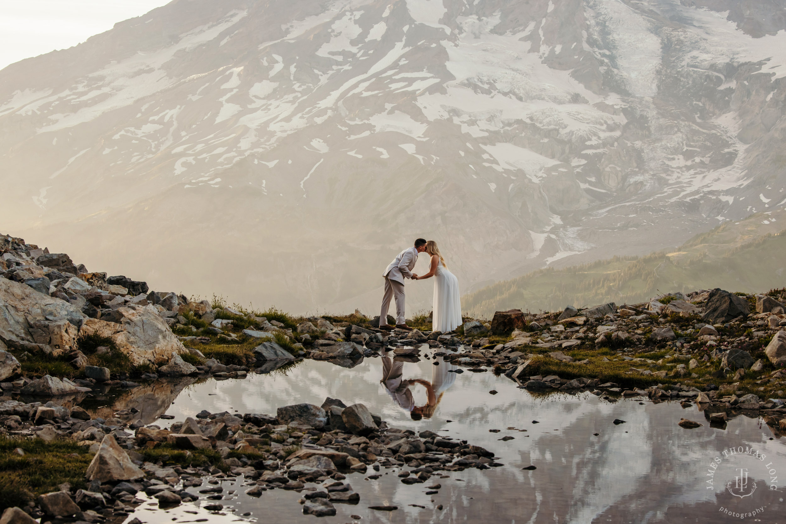 Mount Rainier adventure post-wedding by Seattle adventure wedding photographer James Thomas Long Photography
