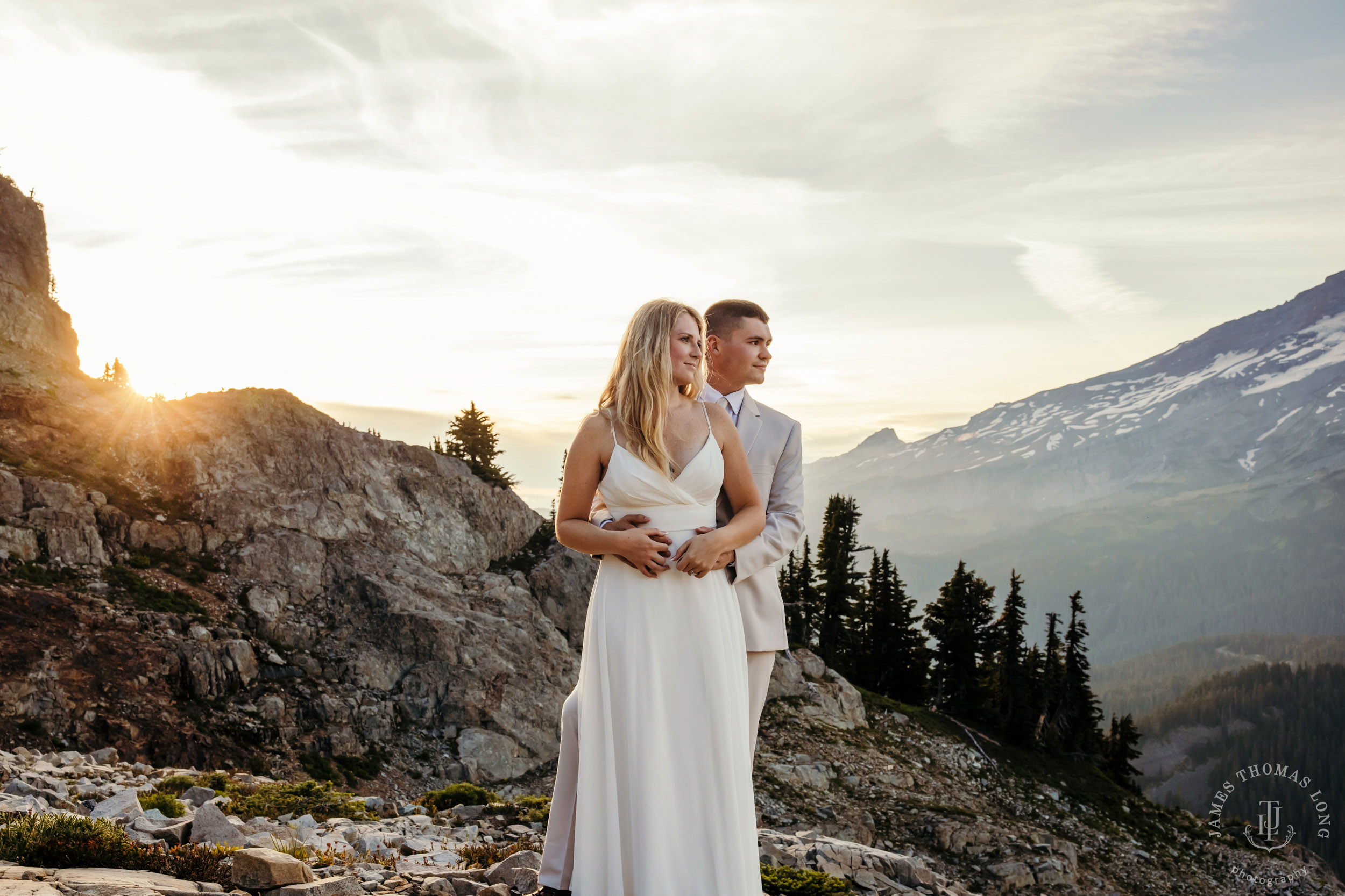 Mount Rainier adventure post-wedding by Seattle adventure wedding photographer James Thomas Long Photography