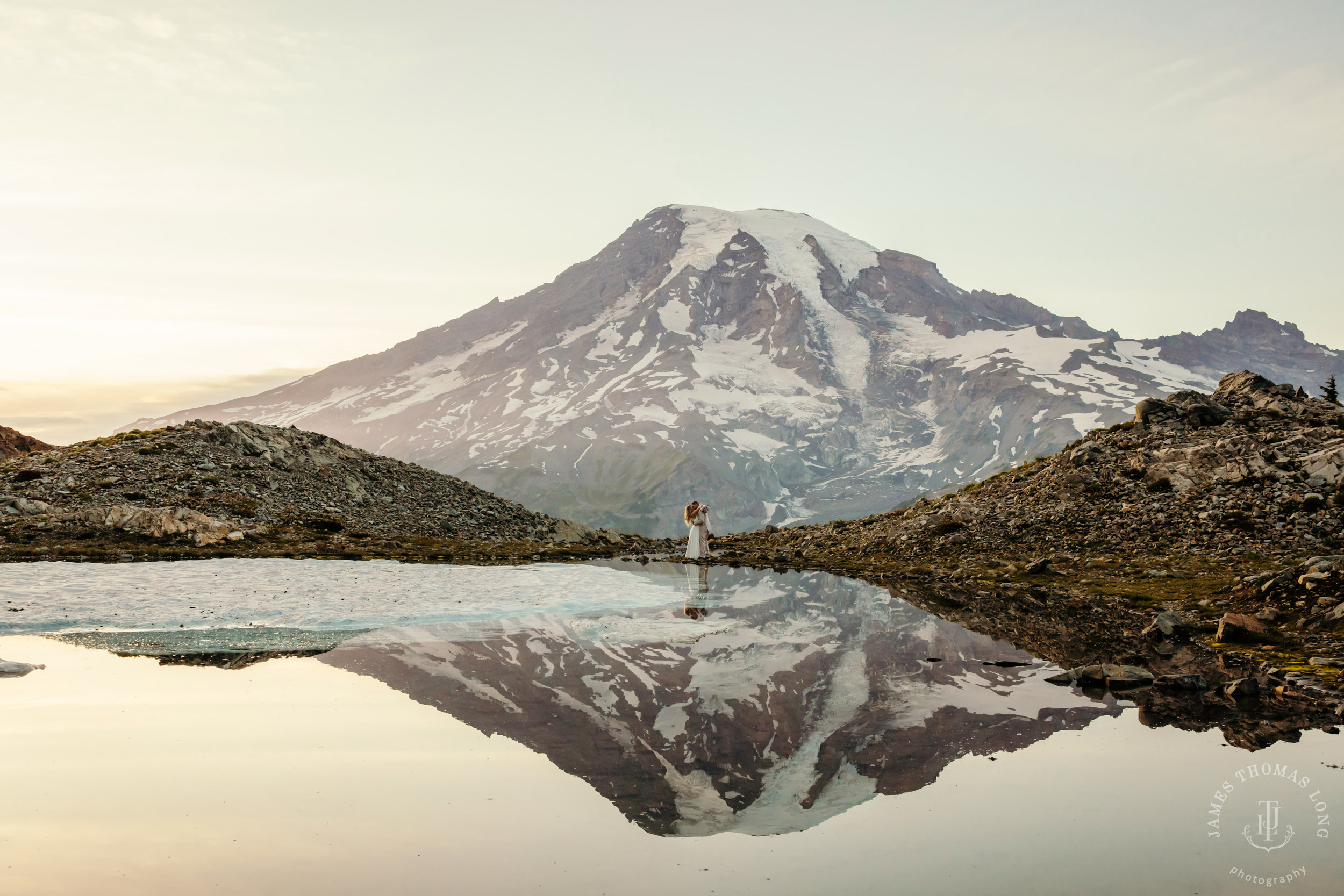 Mount Rainier adventure post-wedding by Seattle adventure wedding photographer James Thomas Long Photography