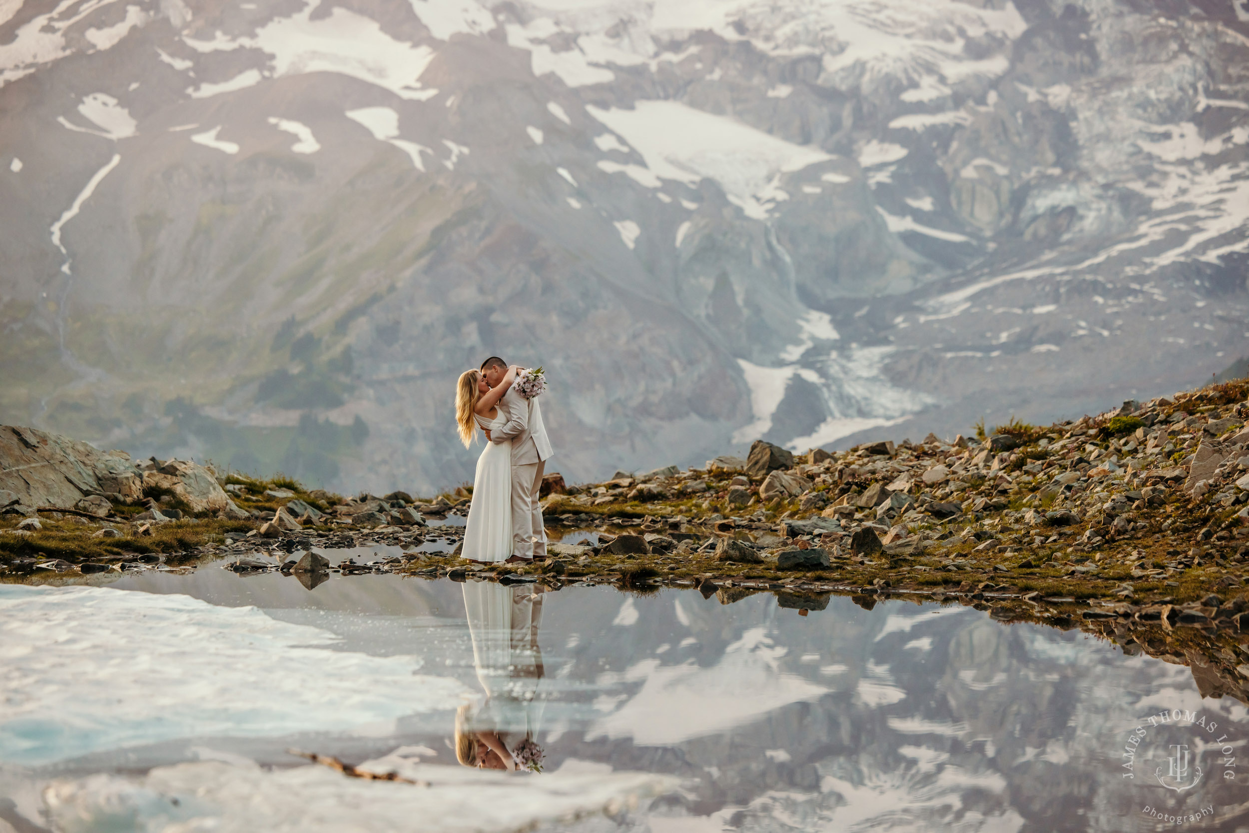 Mount Rainier adventure post-wedding by Seattle adventure wedding photographer James Thomas Long Photography
