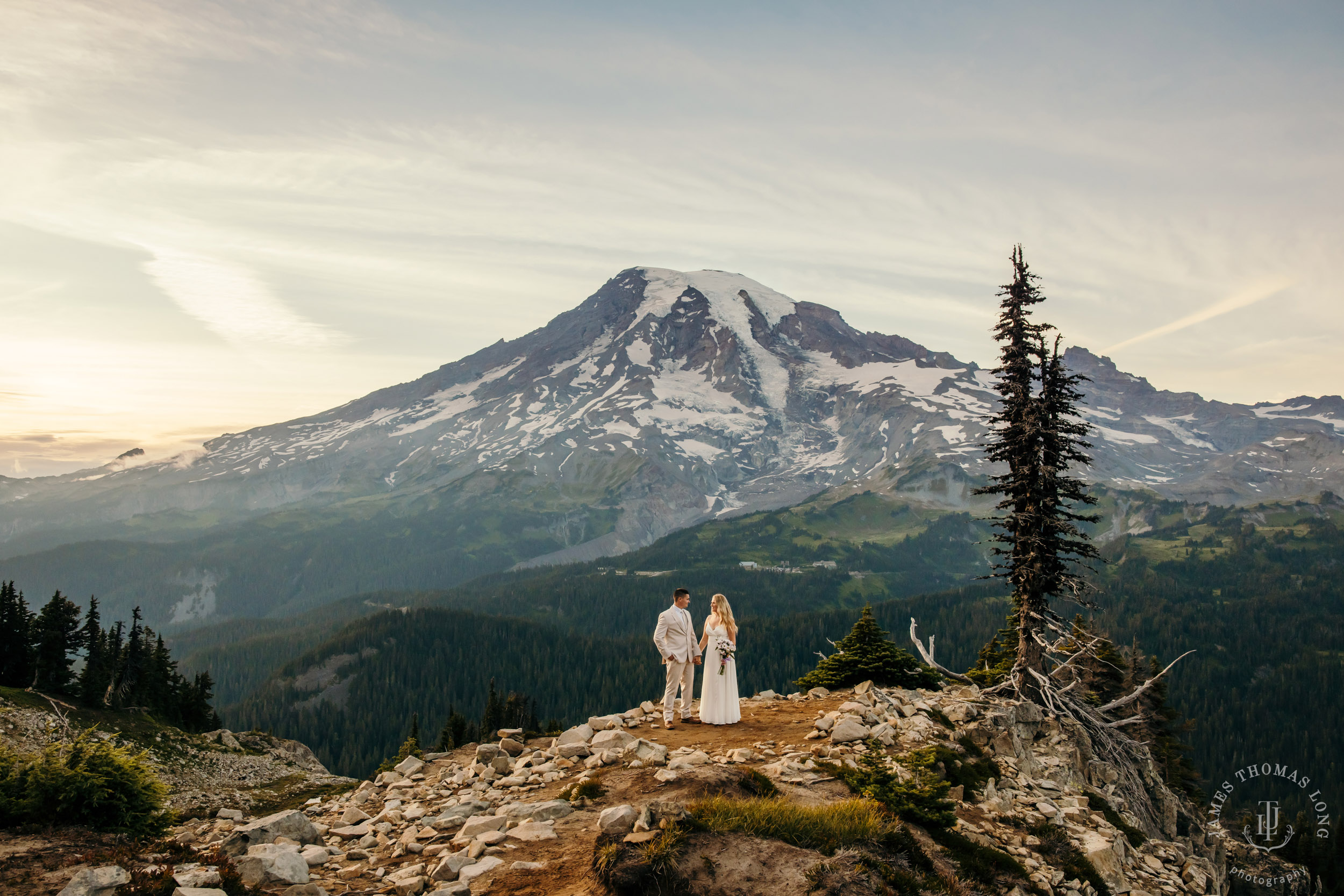 Mount Rainier adventure post-wedding by Seattle adventure wedding photographer James Thomas Long Photography