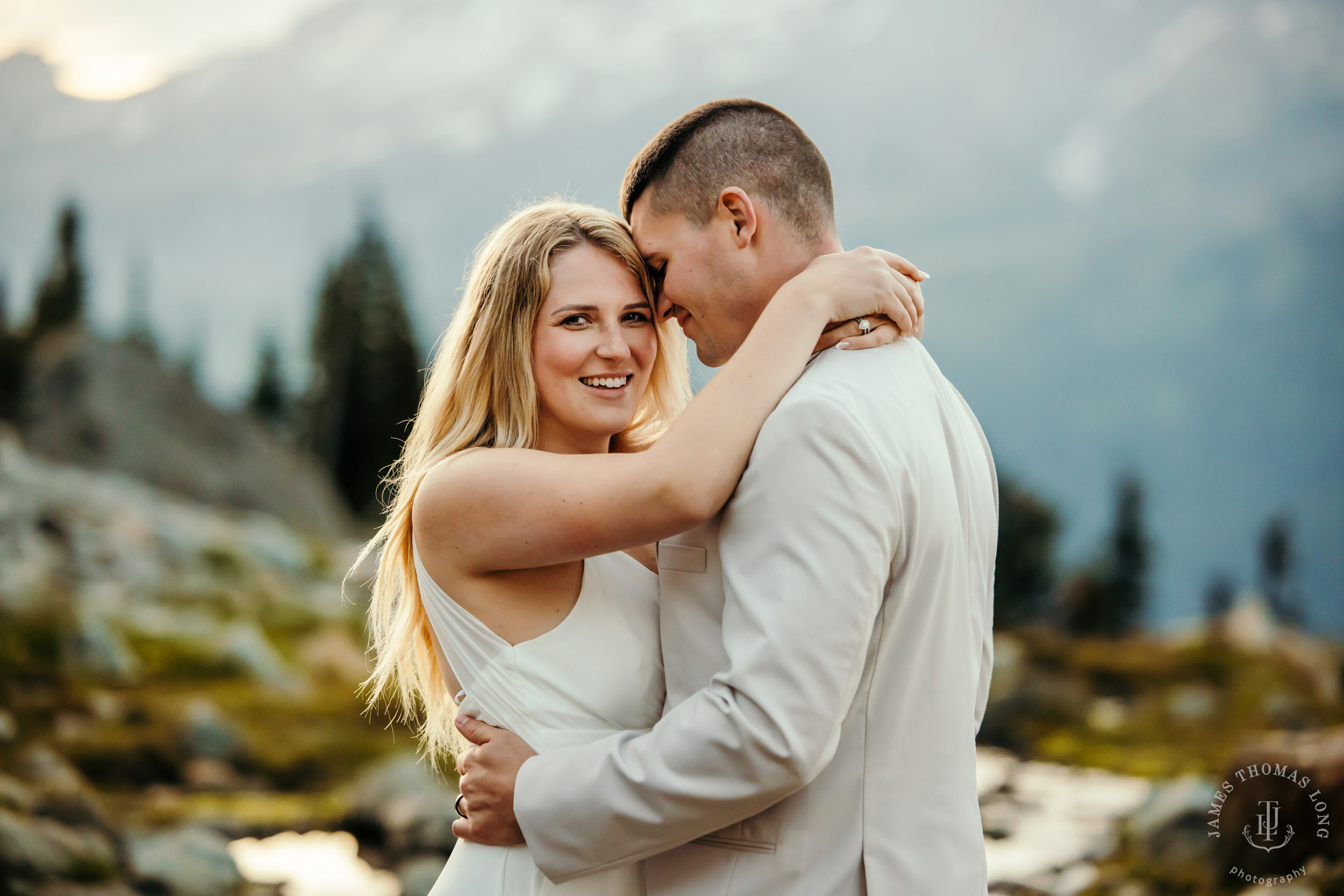 Mount Rainier adventure post-wedding by Seattle adventure wedding photographer James Thomas Long Photography