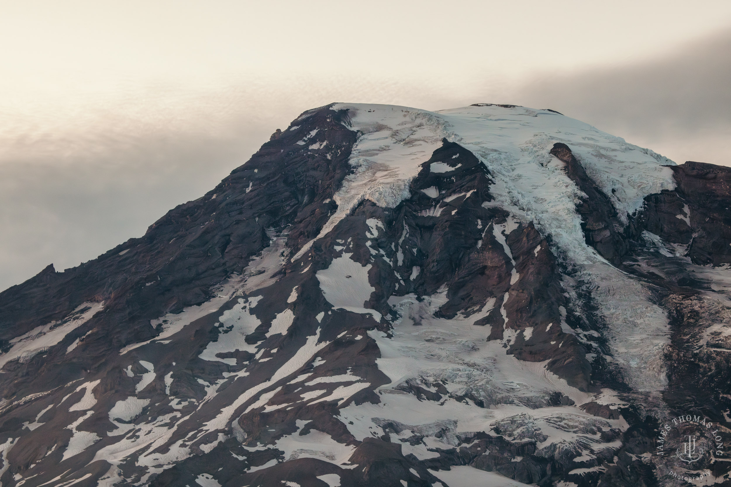 Mount Rainier adventure post-wedding by Seattle adventure wedding photographer James Thomas Long Photography