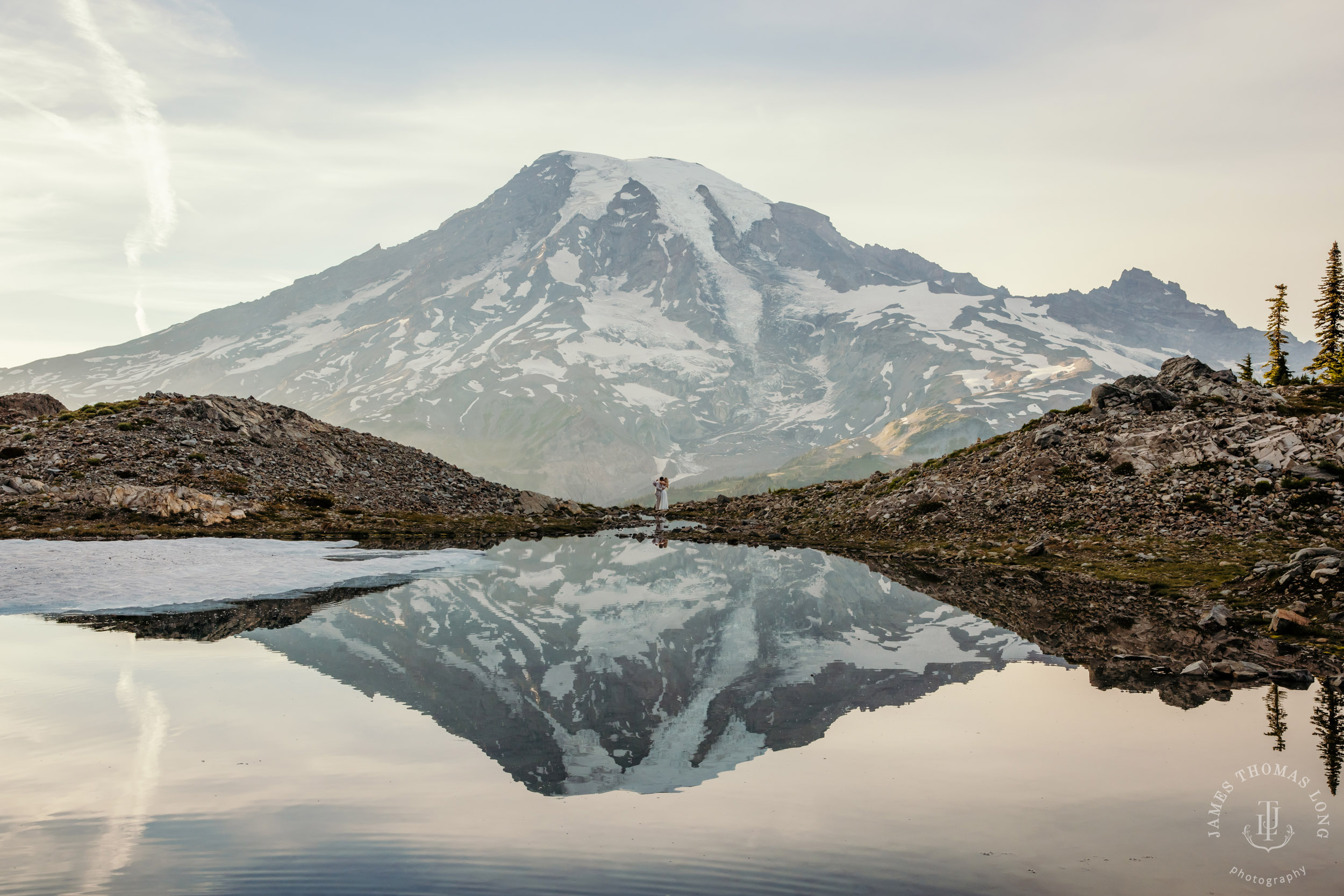 Mount Rainier adventure post-wedding by Seattle adventure wedding photographer James Thomas Long Photography