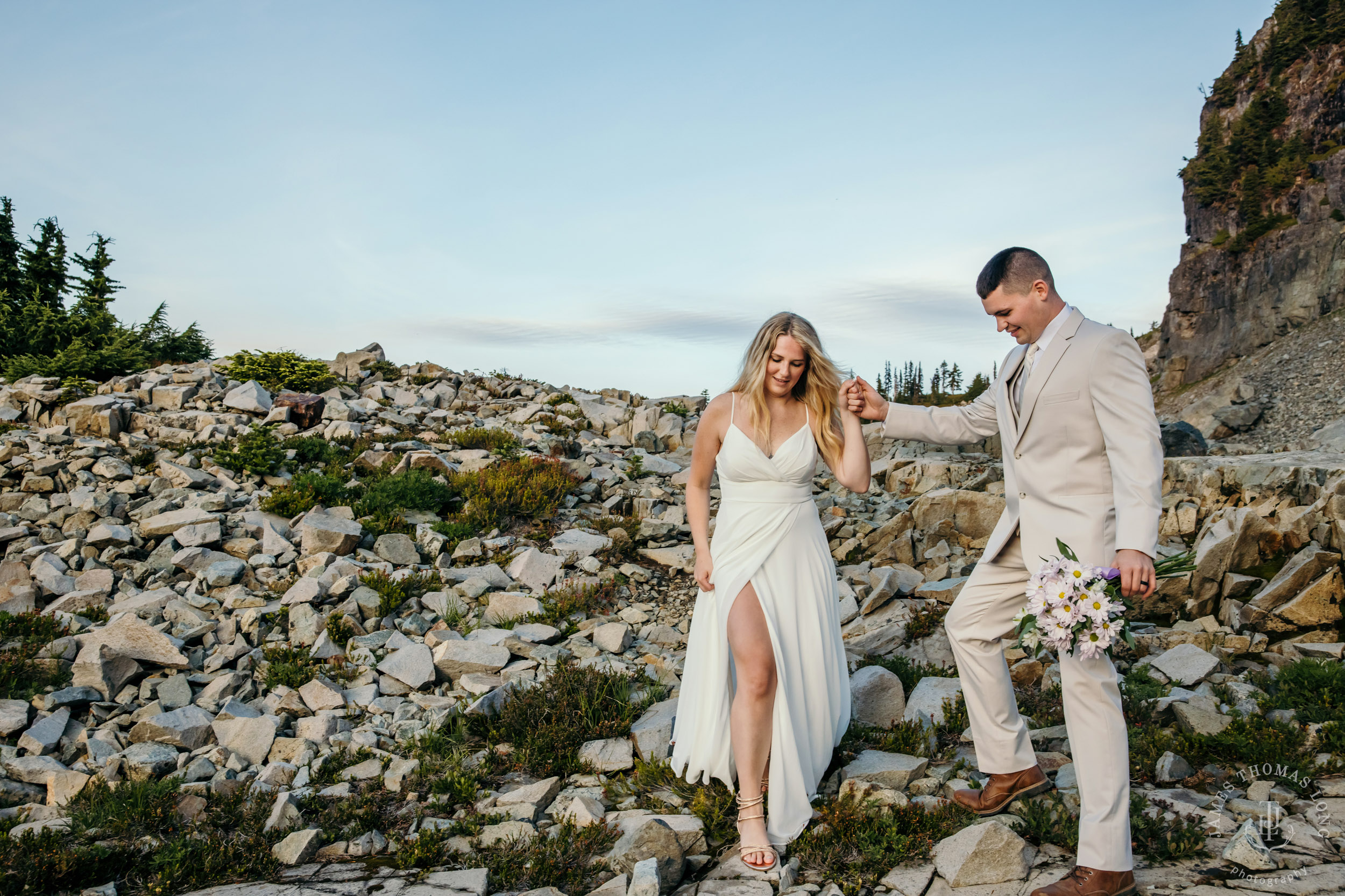 Mount Rainier adventure post-wedding by Seattle adventure wedding photographer James Thomas Long Photography