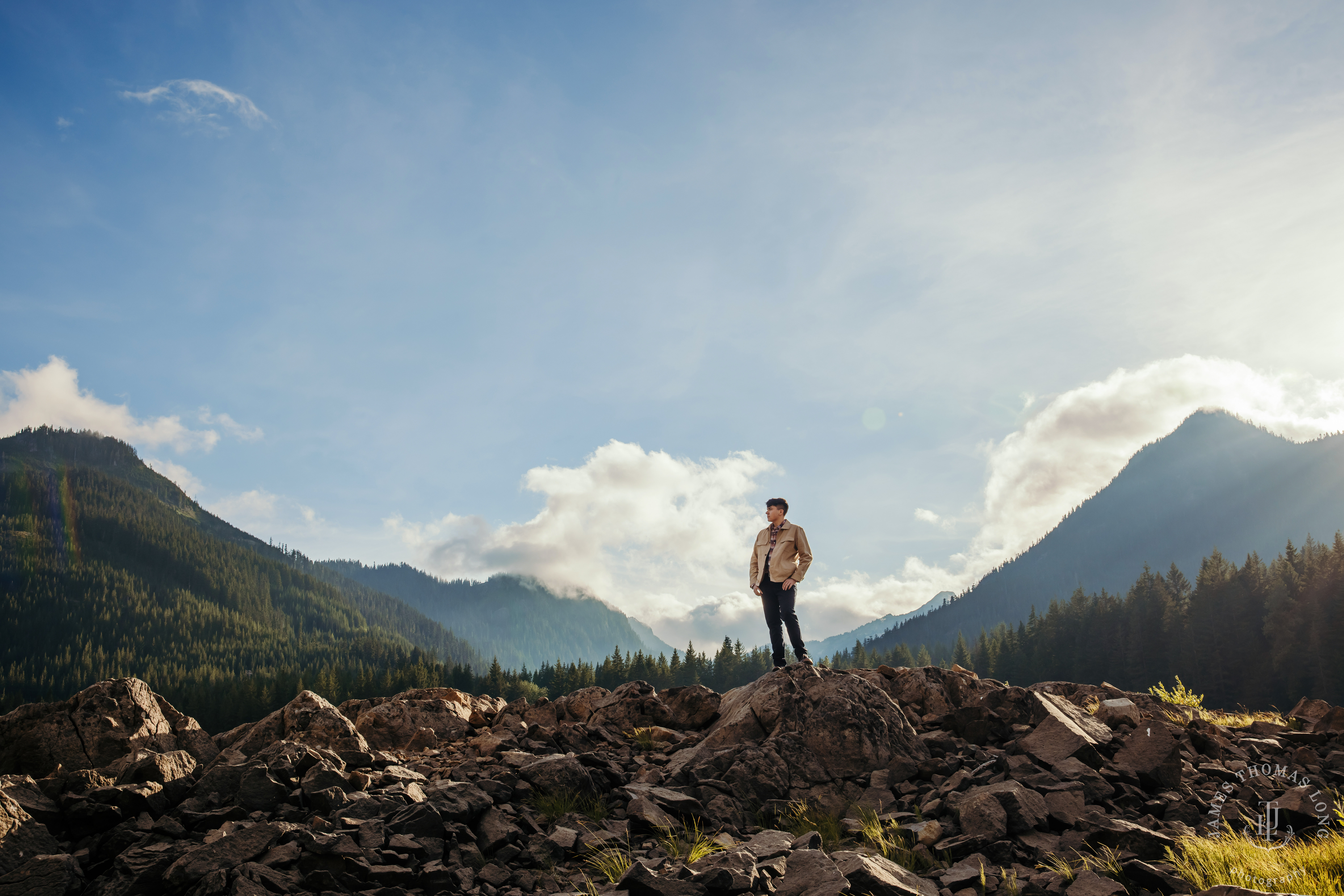Cascade Mountain adventure high school senior portrait session by Snoqualmie high school senior photographer James Thomas Long Photography