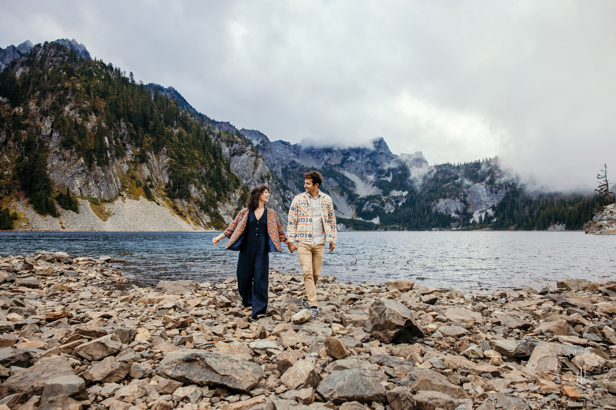 Cascade Mountain adventure engagement by Seattle adventure wedding and elopement photographer James Thomas Long Photography
