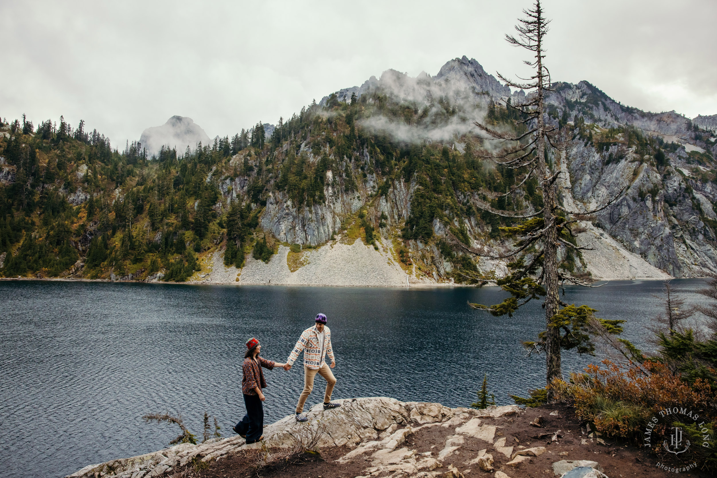 Cascade Mountain adventure engagement by Seattle adventure wedding and elopement photographer James Thomas Long Photography