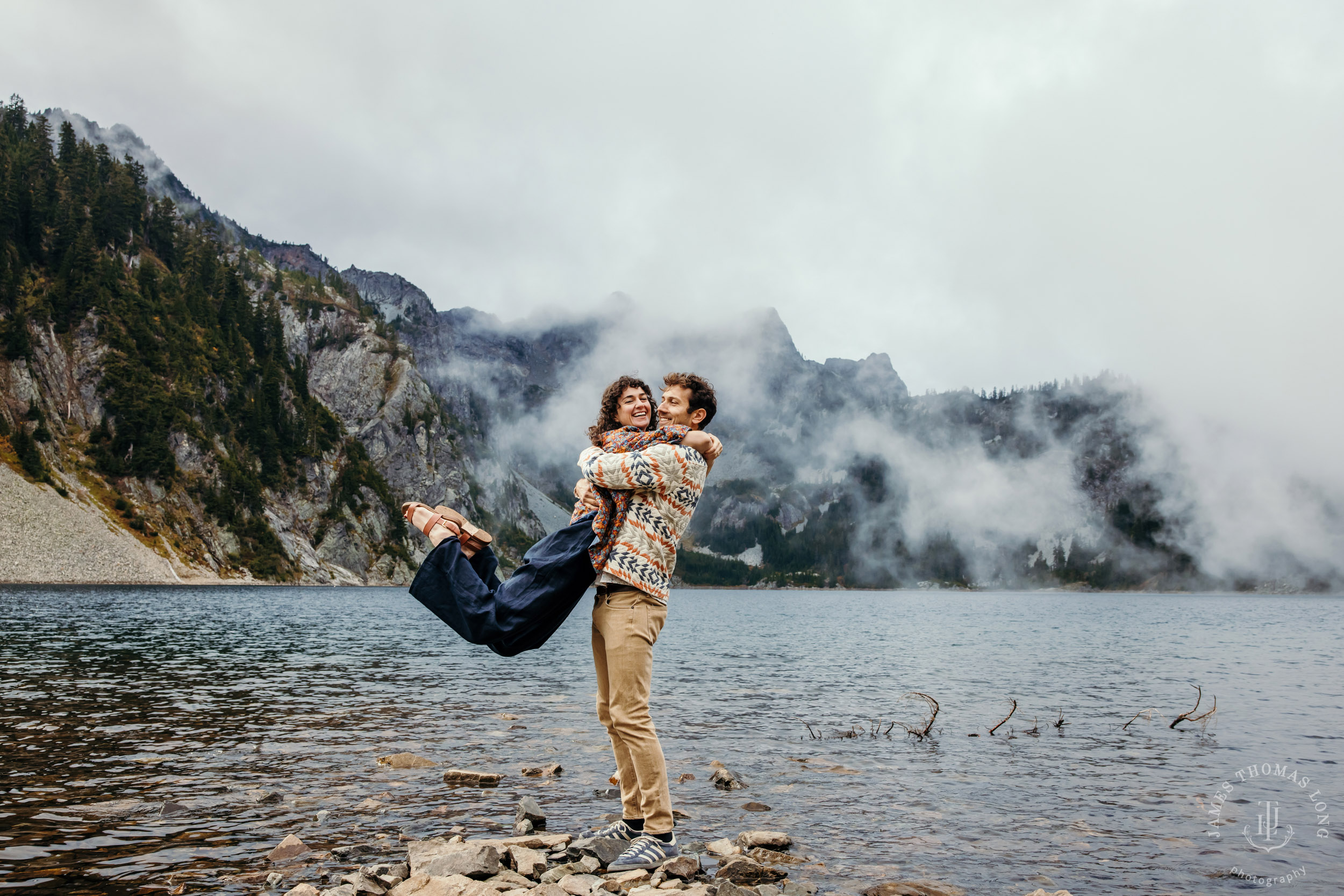Cascade Mountain adventure engagement by Seattle adventure wedding and elopement photographer James Thomas Long Photography
