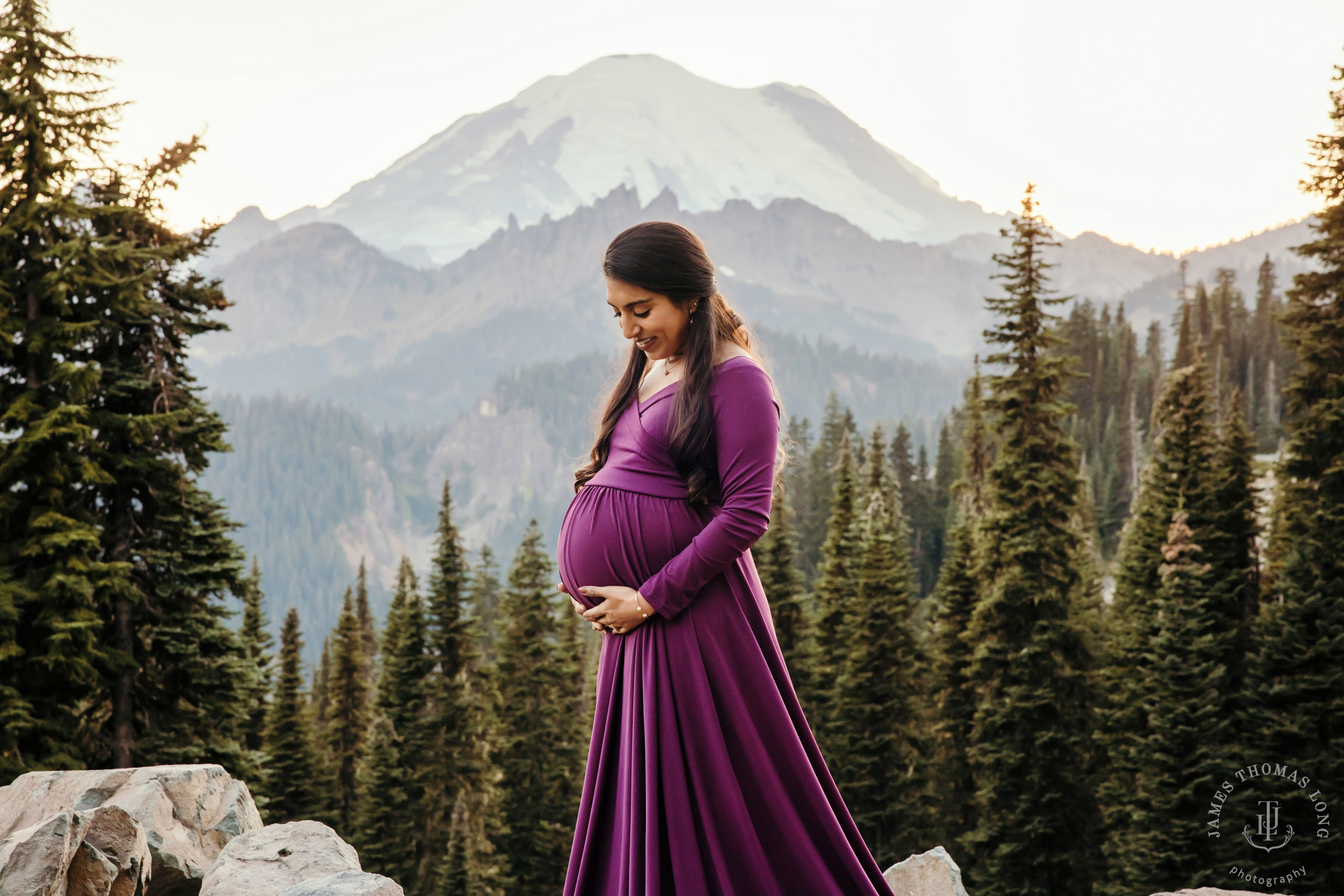 Mount Rainier maternity session by Seattle family photographer James Thomas Long Photography