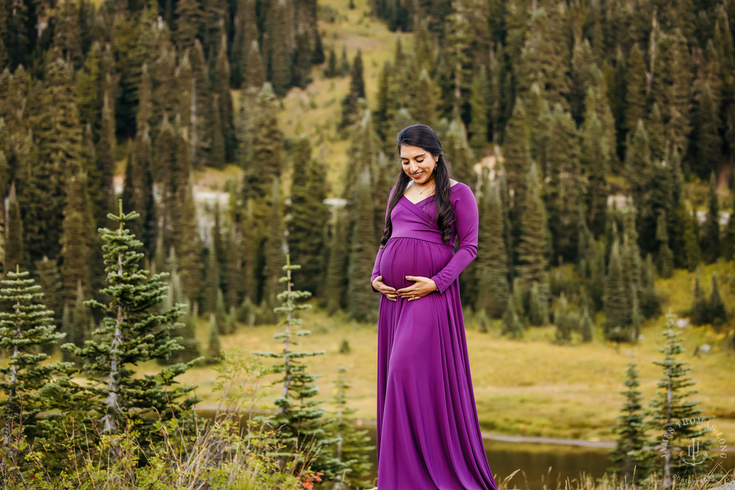 Mount Rainier maternity session by Seattle family photographer James Thomas Long Photography