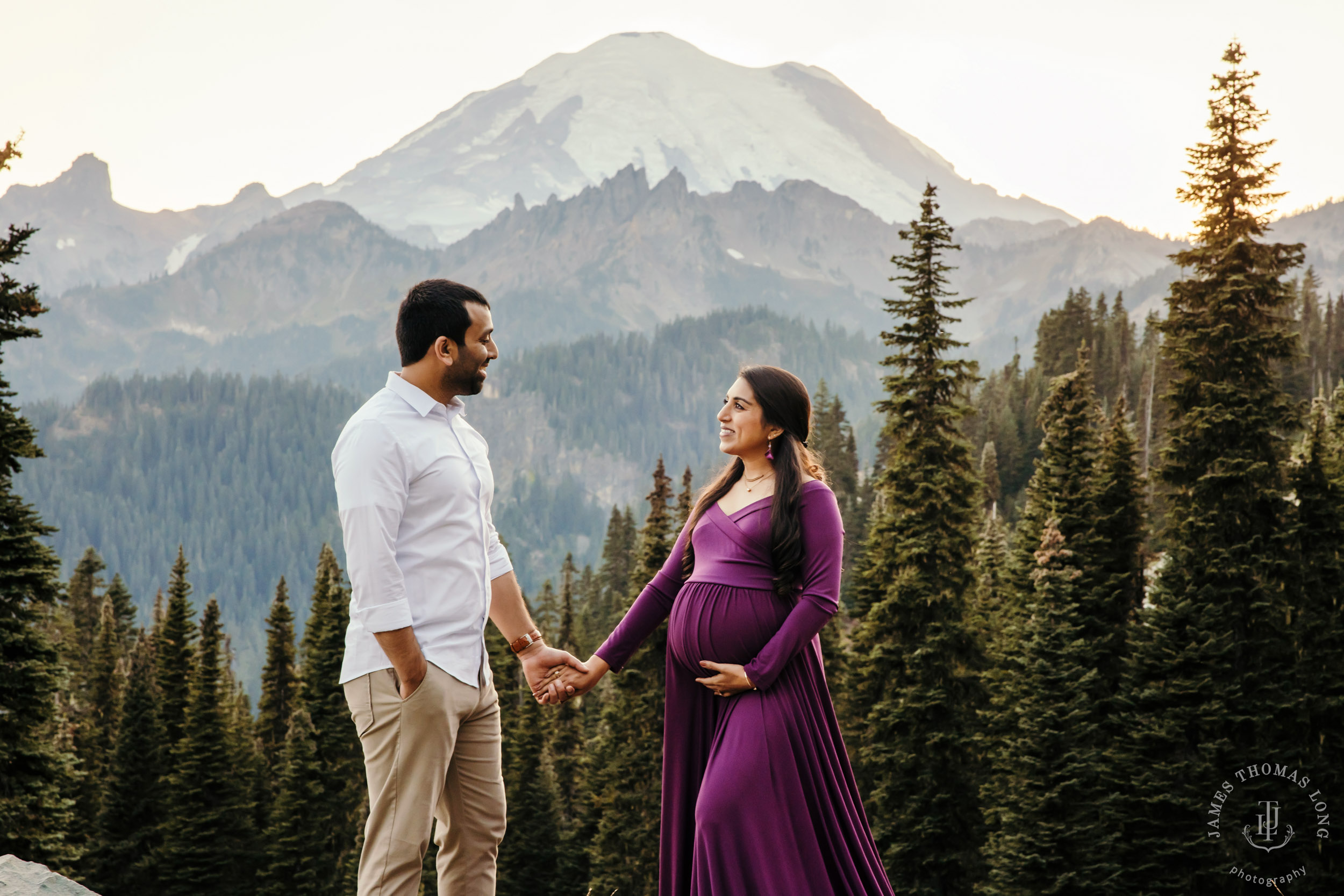 Mount Rainier maternity session by Seattle family photographer James Thomas Long Photography