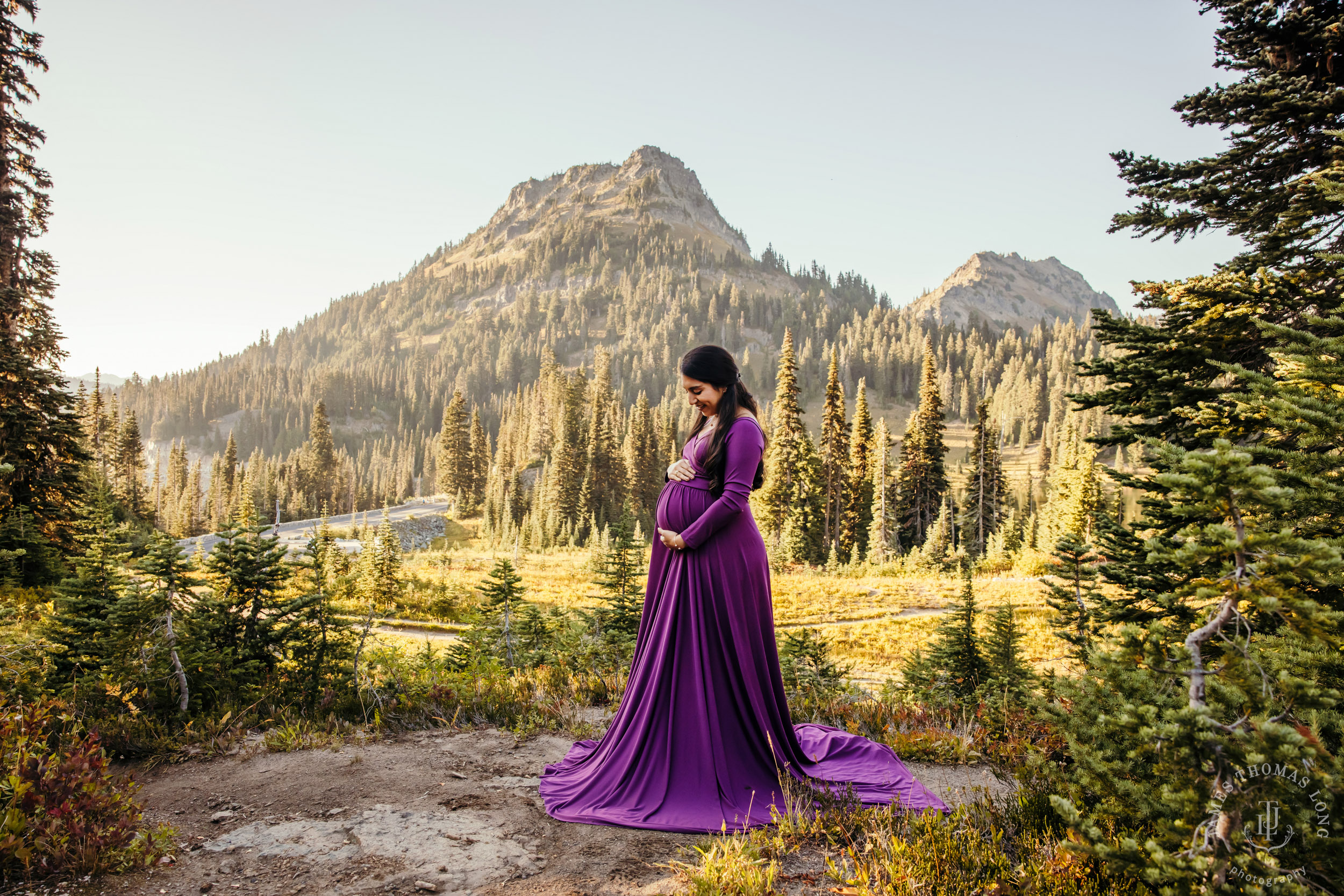 Mount Rainier maternity session by Seattle family photographer James Thomas Long Photography