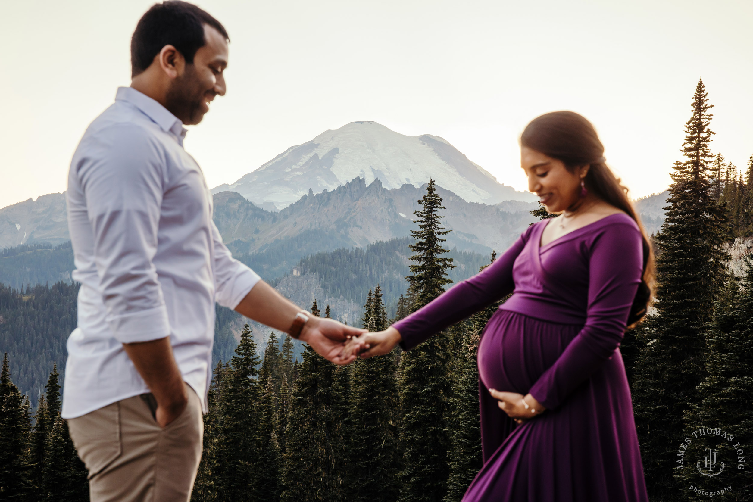 Mount Rainier maternity session by Seattle family photographer James Thomas Long Photography