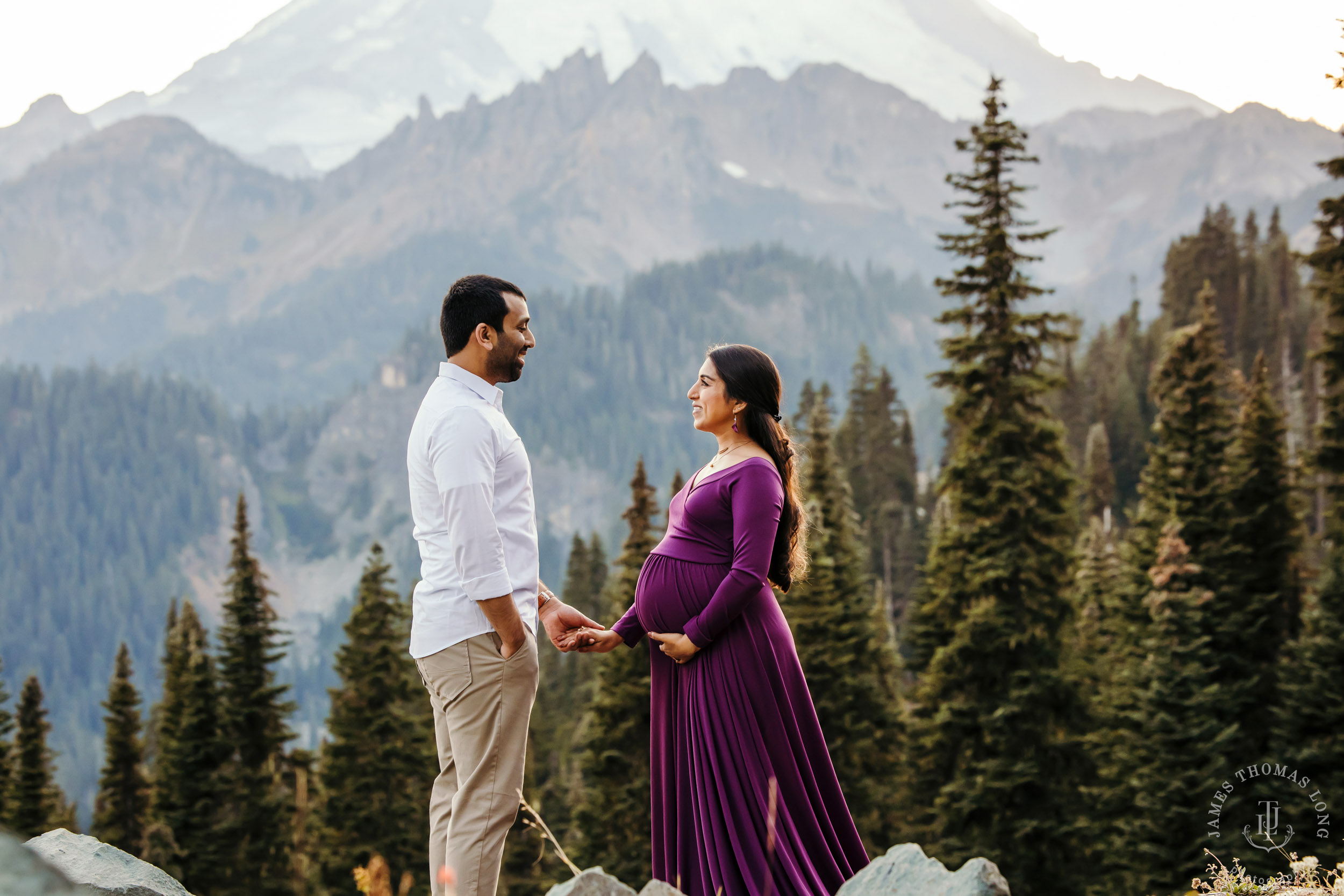 Mount Rainier maternity session by Seattle family photographer James Thomas Long Photography