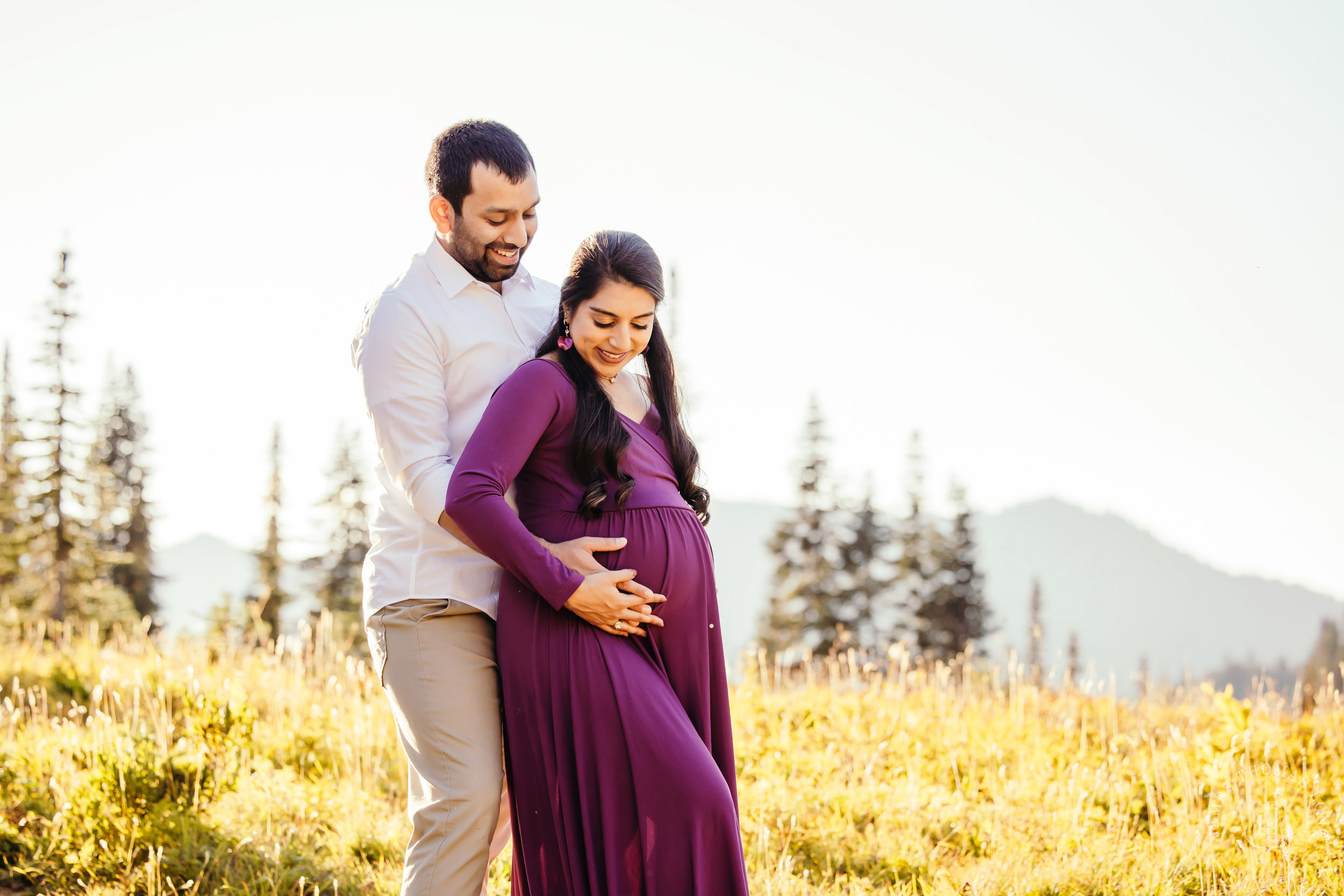 Mount Rainier maternity session by Seattle family photographer James Thomas Long Photography