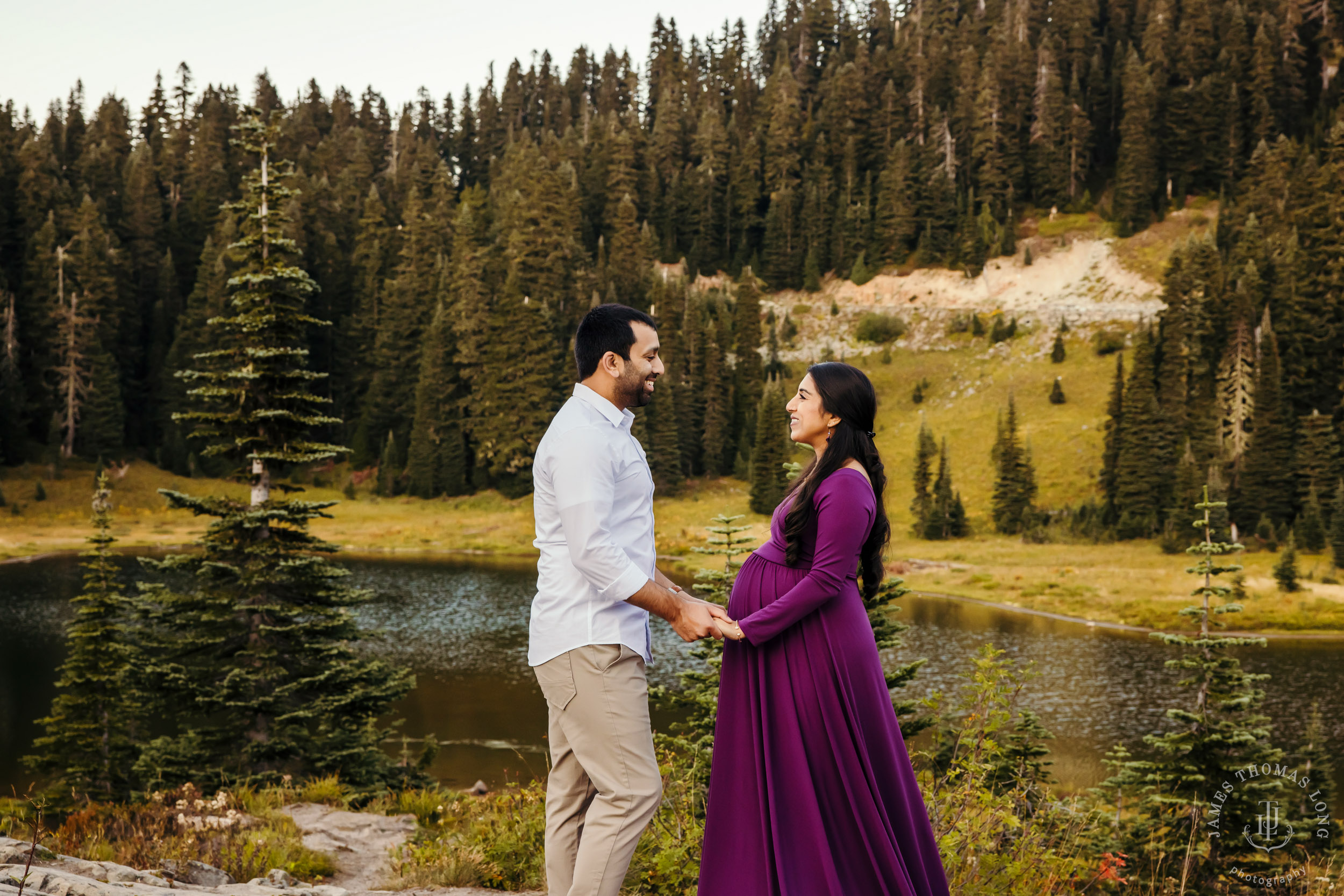 Mount Rainier maternity session by Seattle family photographer James Thomas Long Photography