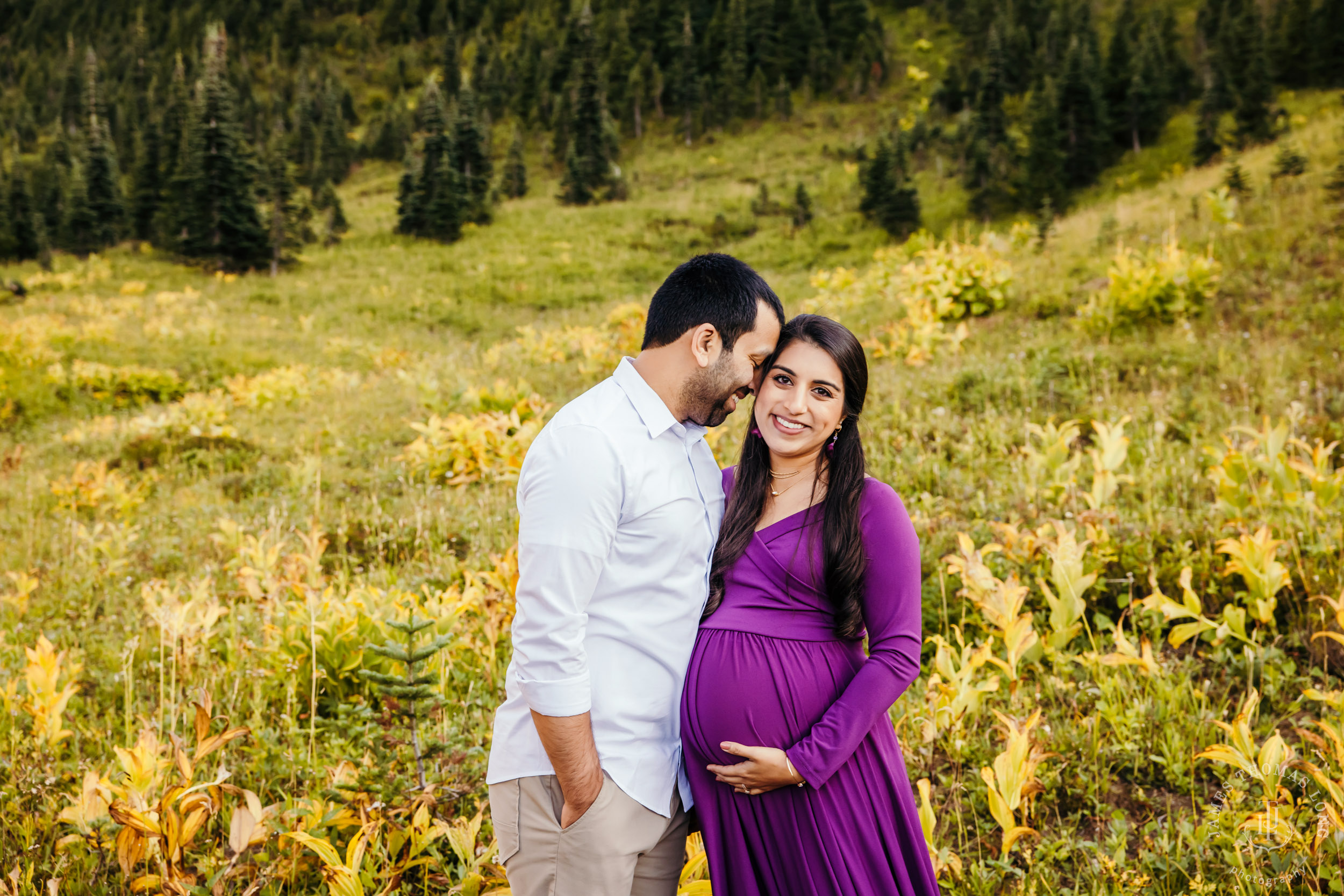 Mount Rainier maternity session by Seattle family photographer James Thomas Long Photography