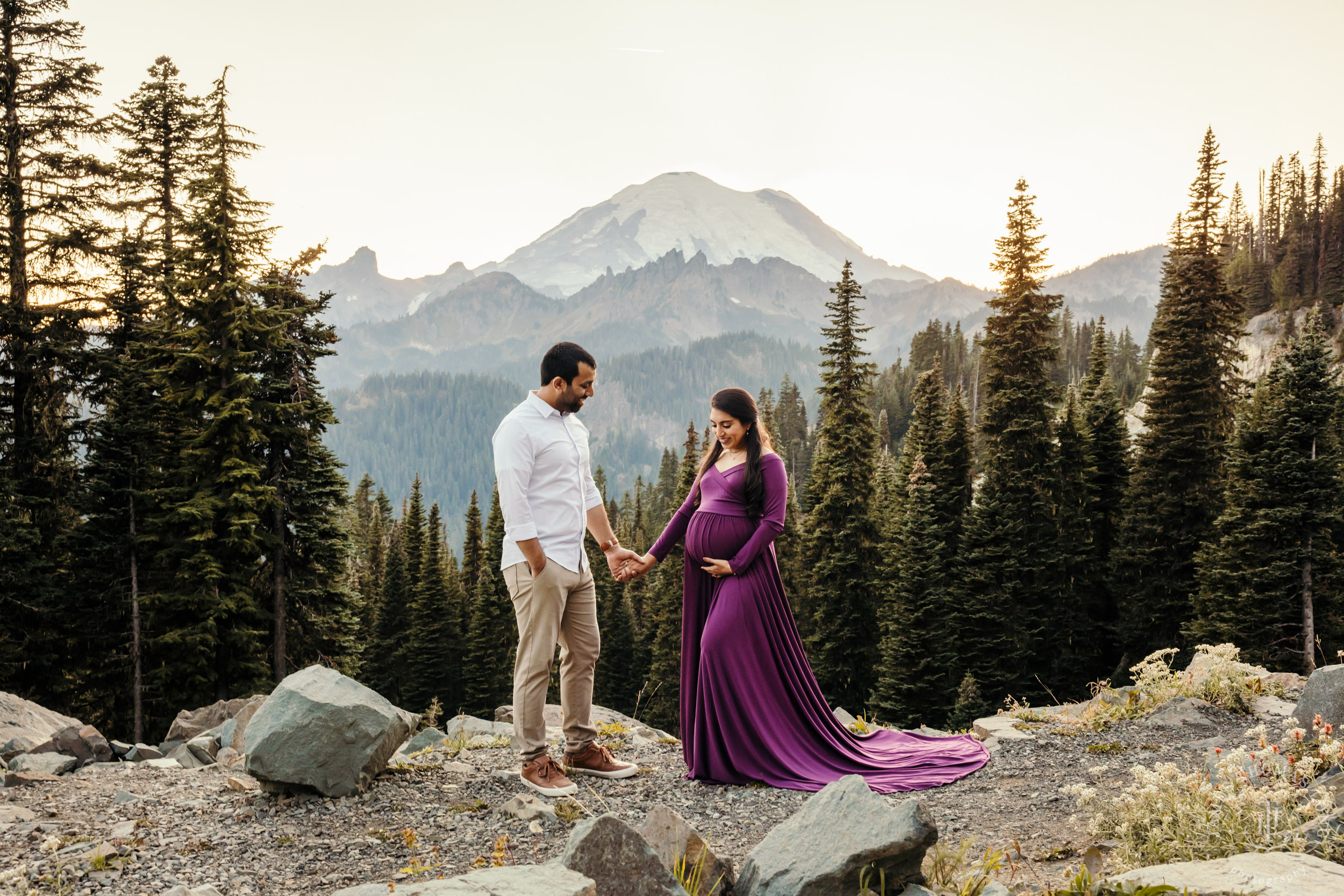 Mount Rainier maternity session by Seattle family photographer James Thomas Long Photography