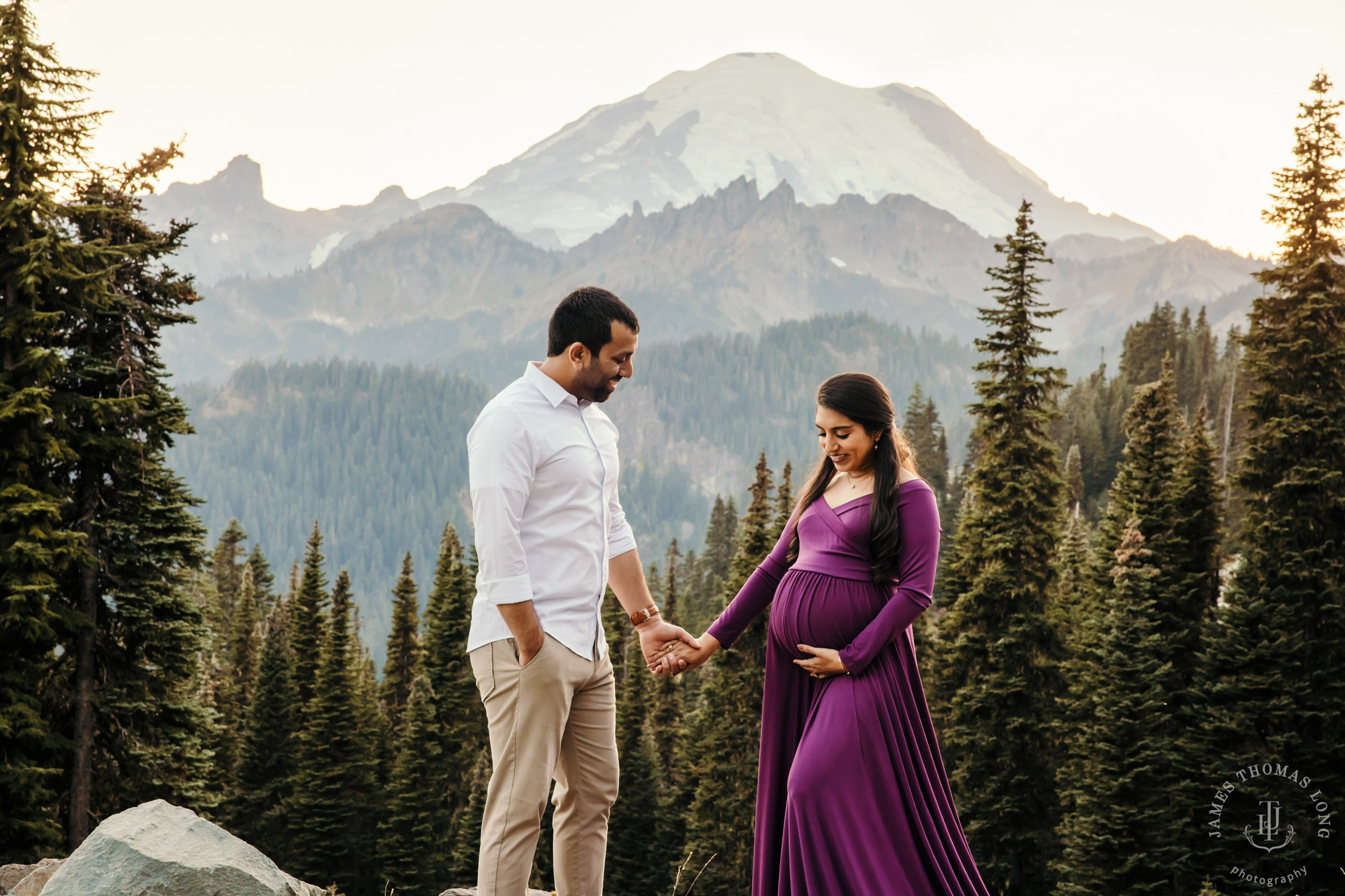 Mount Rainier maternity session by Seattle family photographer James Thomas Long Photography