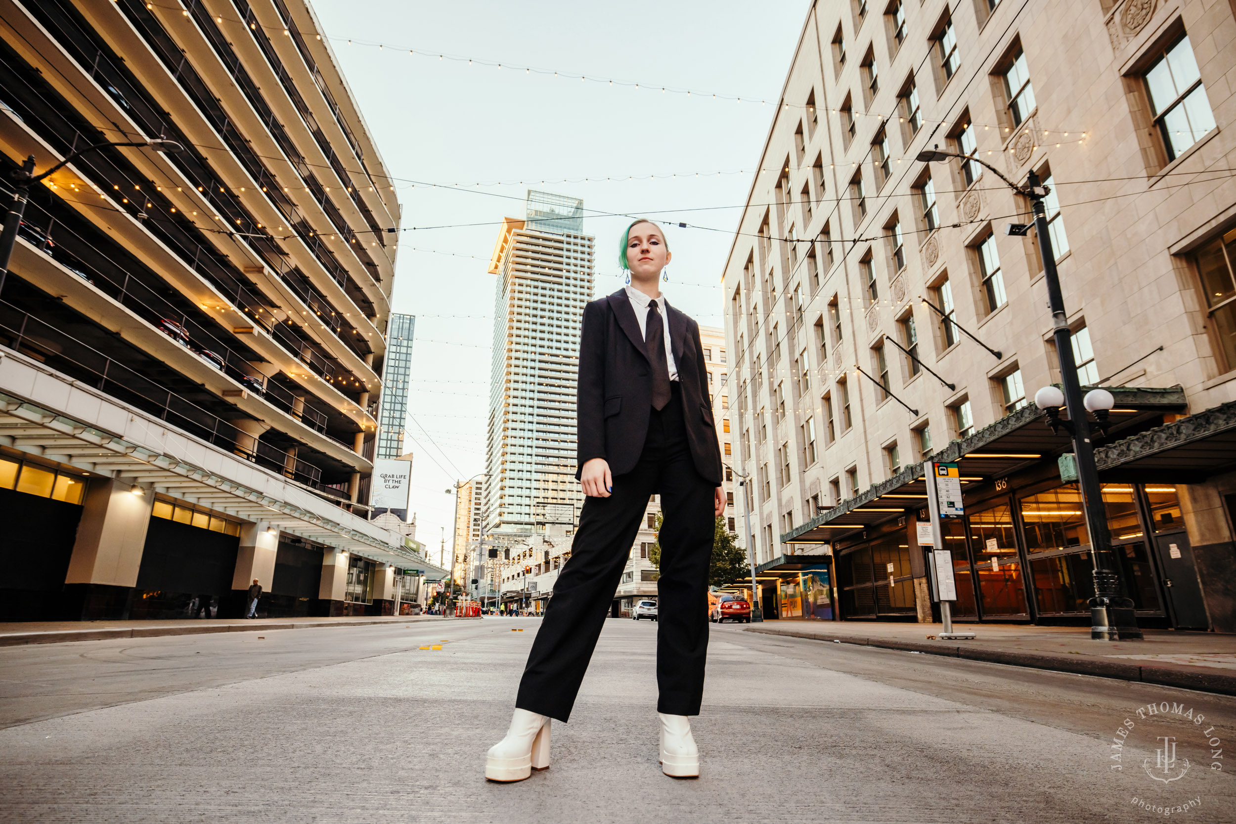 Seattle urban street high school senior portrait session by Seattle senior portrait photographer James Thomas Long Photography