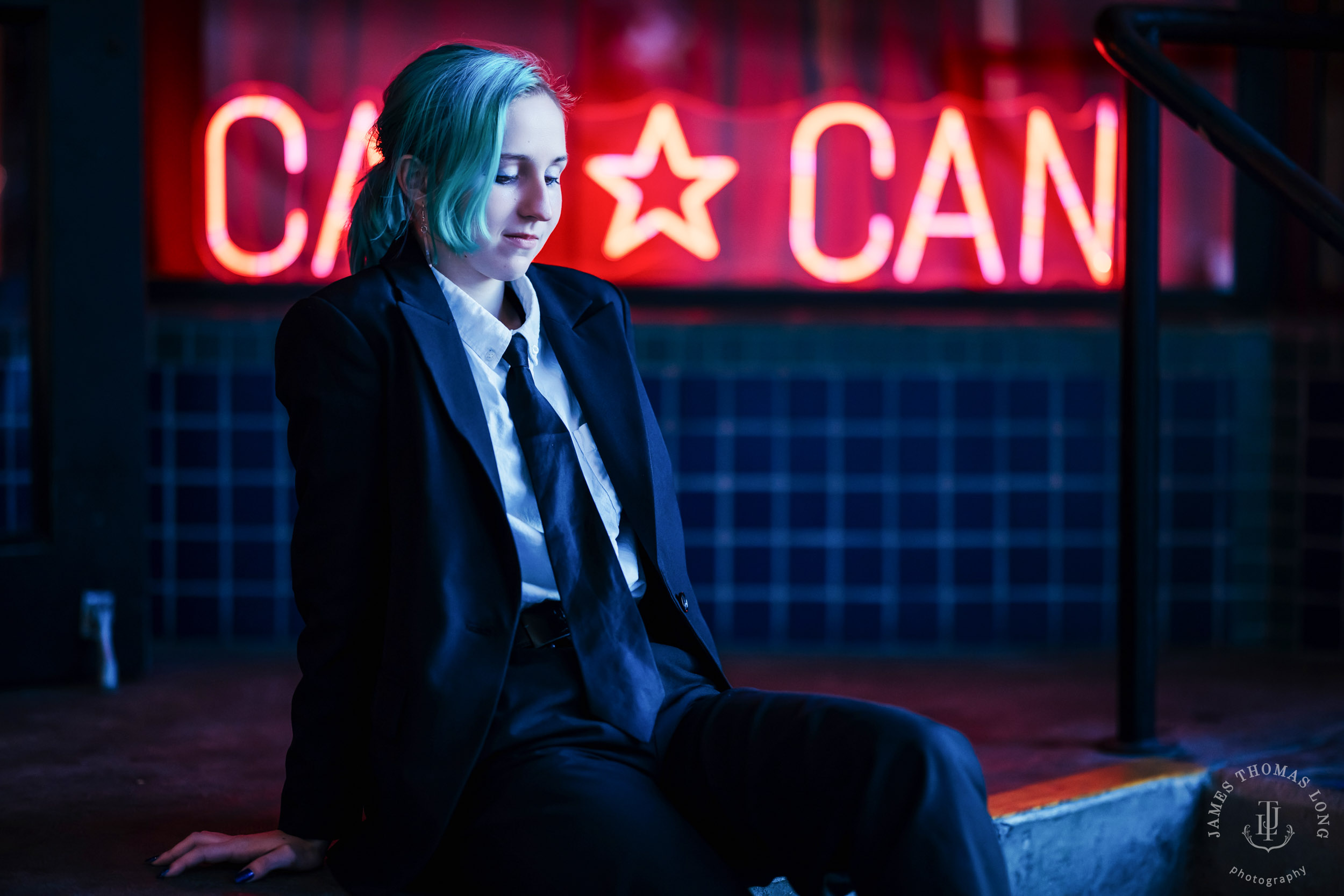 Seattle urban street high school senior portrait session by Seattle senior portrait photographer James Thomas Long Photography