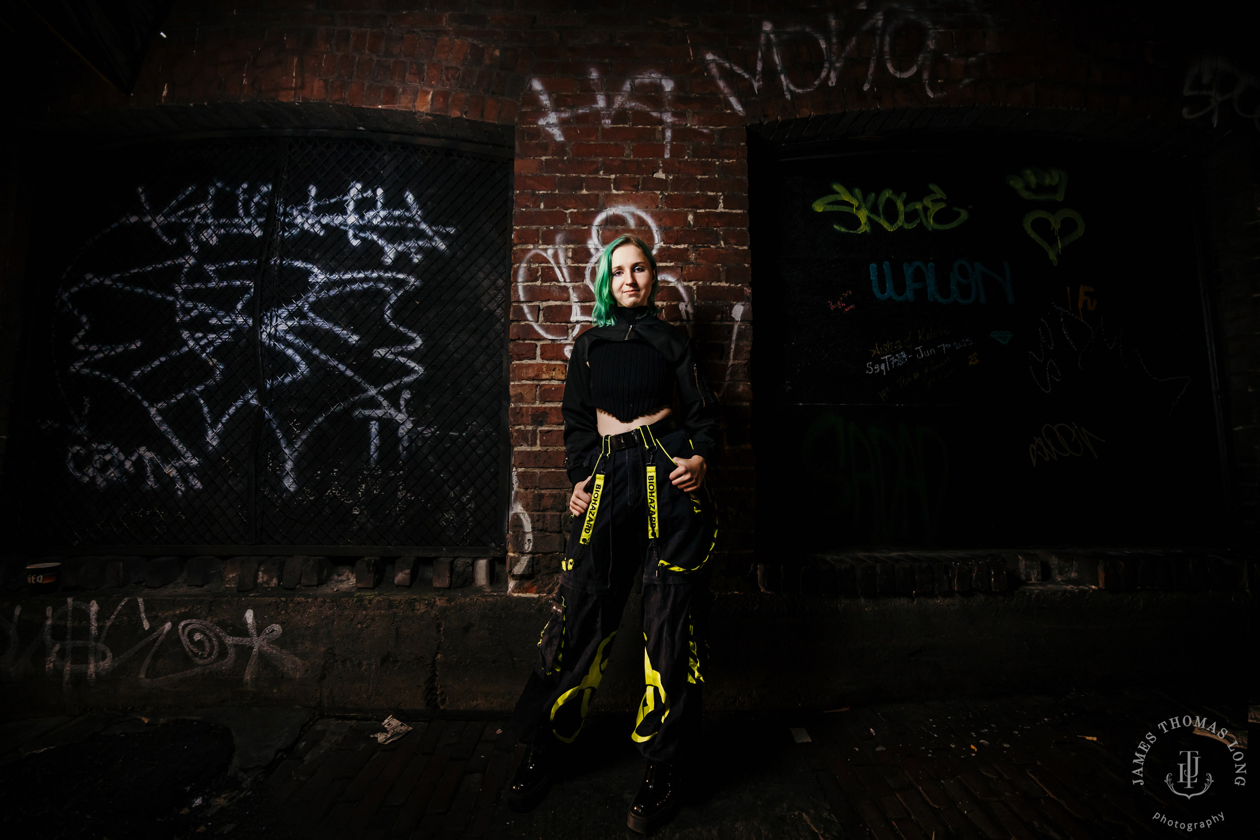 Seattle urban street high school senior portrait session by Seattle senior portrait photographer James Thomas Long Photography