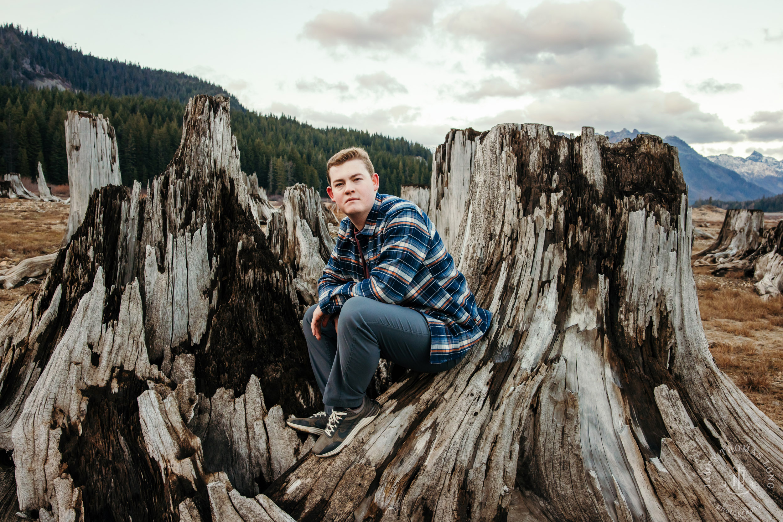 North Bend Cascade Mountain high school senior portrait session by Snoqualmie senior portrait photographer James Thomas Long Photography