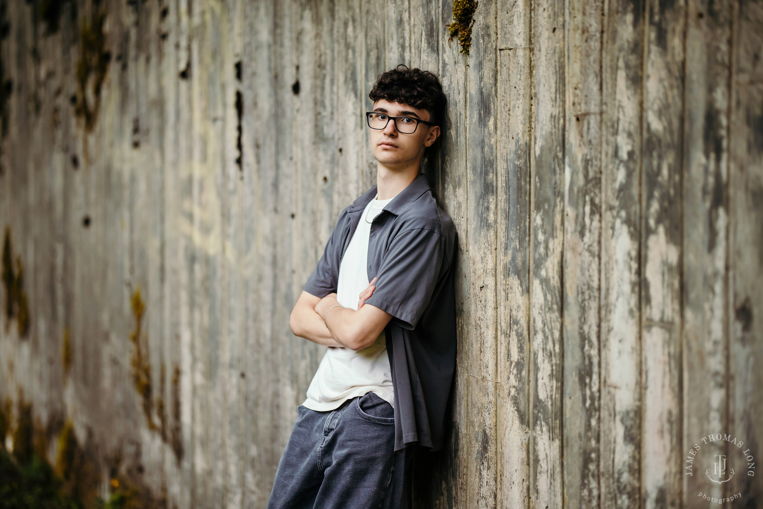 Cascade Mountain forest high school senior portrait session by Snoqualmie senior portrait photographer James Thomas Long Photography