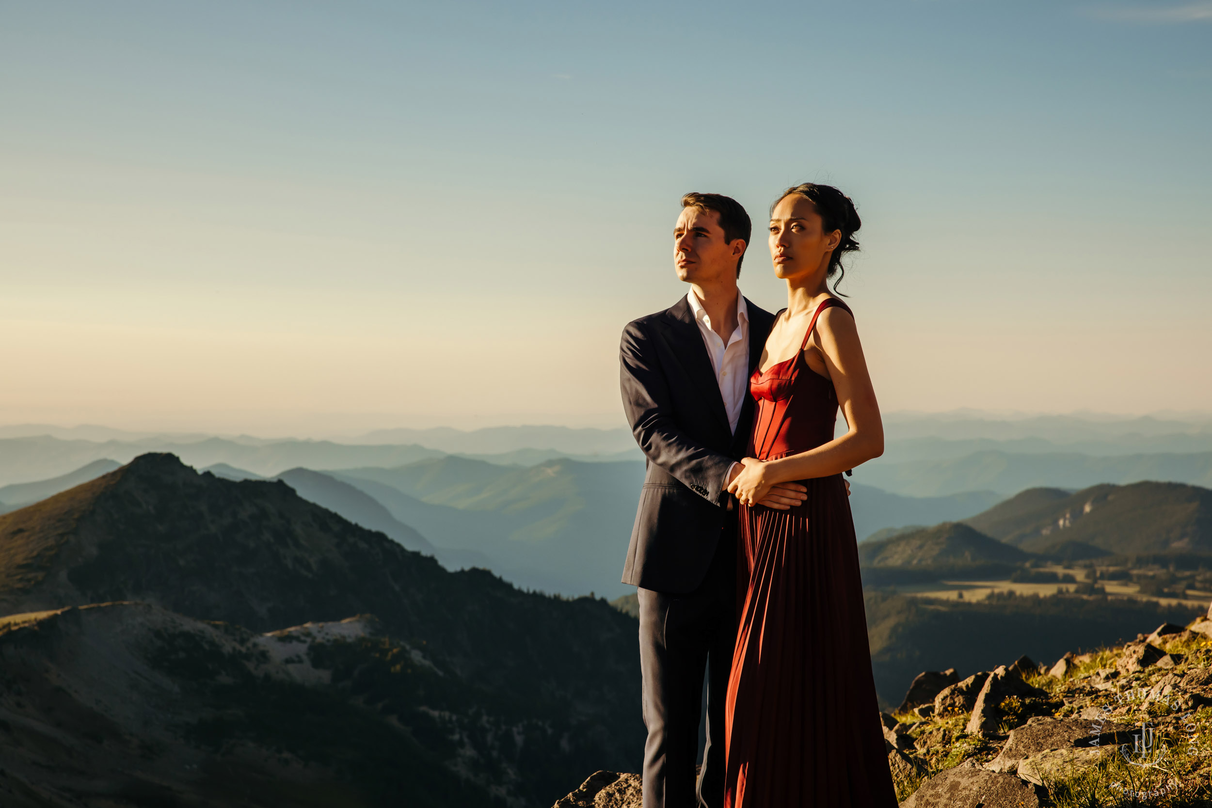 Mount Rainier adventure engagement session by Seattle adventure elopement photographer James Thomas Long Photography