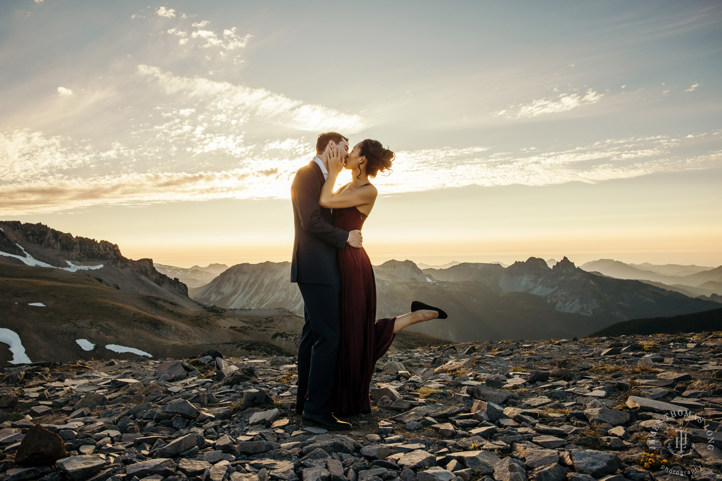 Mount Rainier adventure engagement session by Seattle adventure elopement photographer James Thomas Long Photography