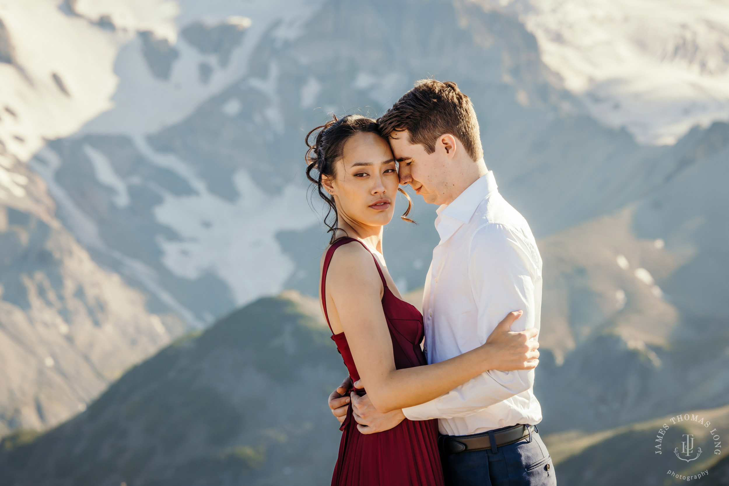 Mount Rainier adventure engagement session by Seattle adventure elopement photographer James Thomas Long Photography
