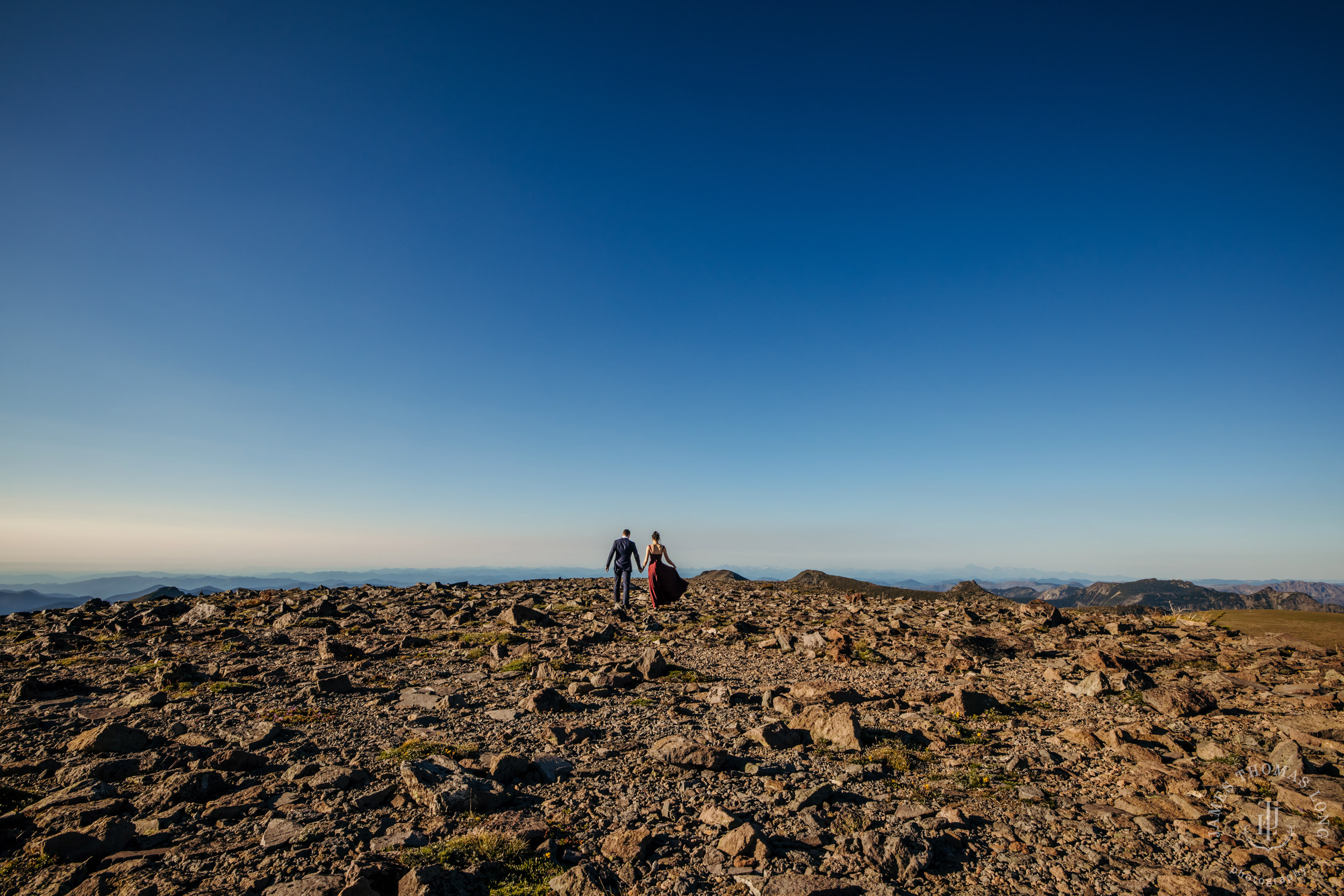 Mount Rainier adventure engagement session by Seattle adventure elopement photographer James Thomas Long Photography