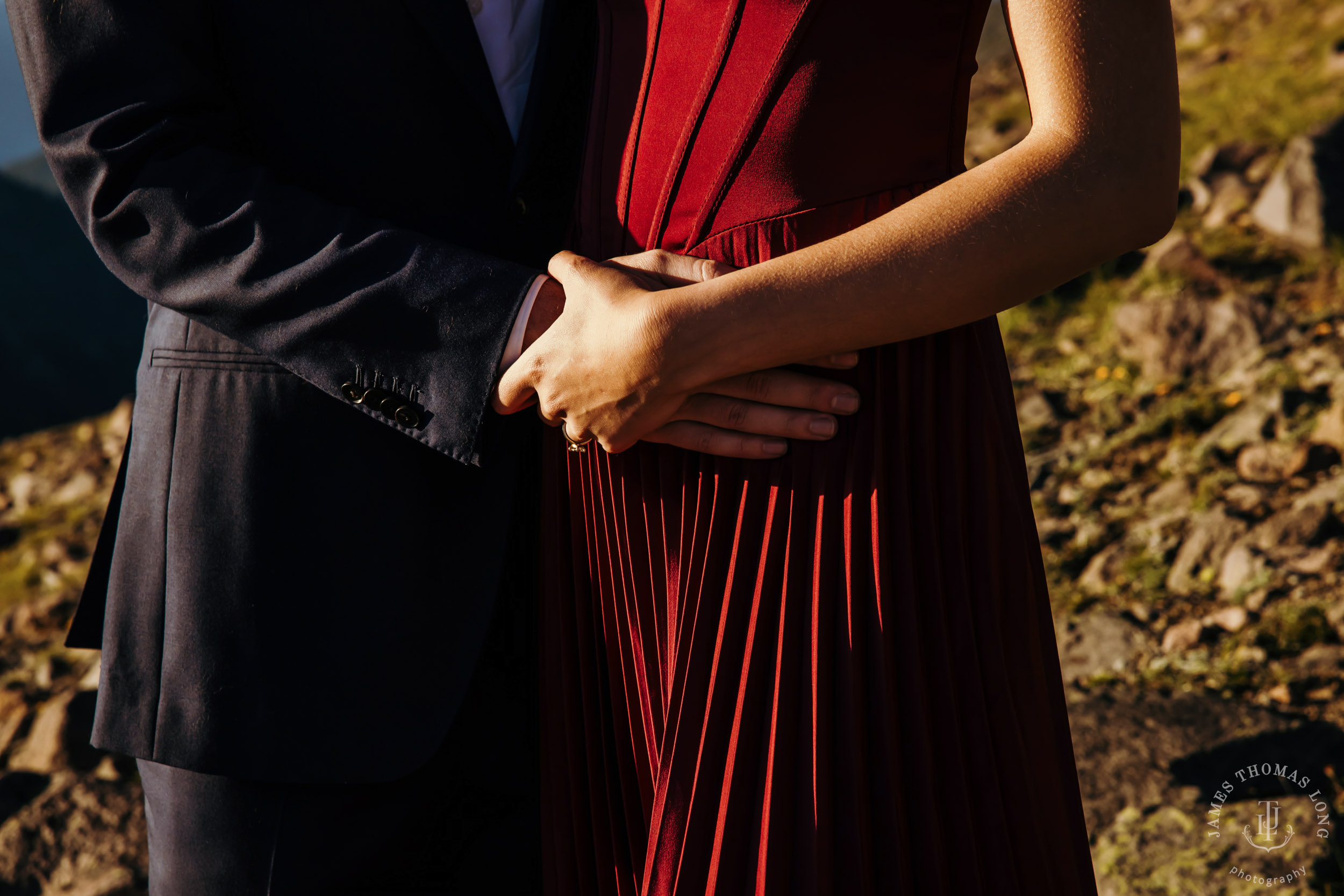 Mount Rainier adventure engagement session by Seattle adventure elopement photographer James Thomas Long Photography