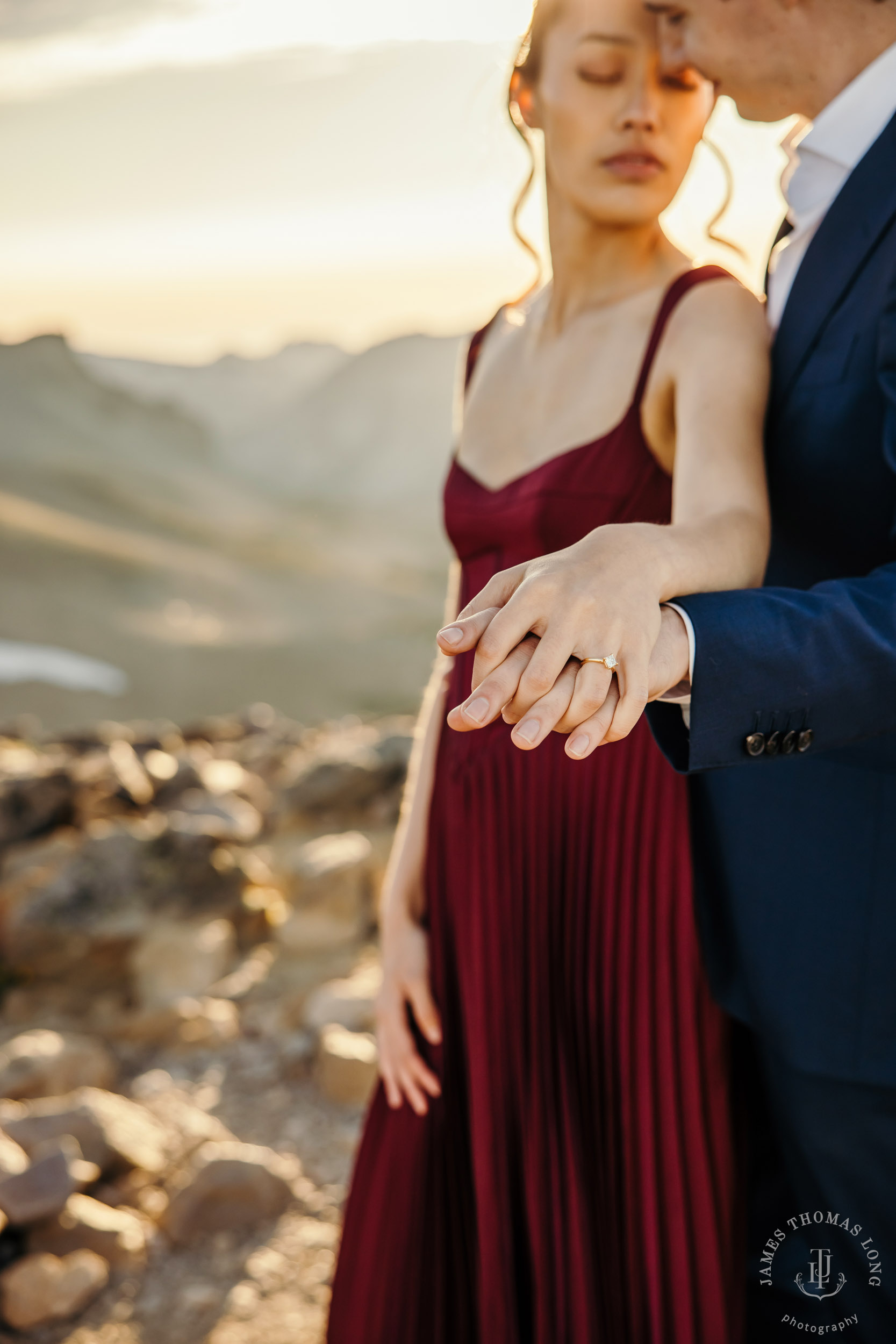 Mount Rainier adventure engagement session by Seattle adventure elopement photographer James Thomas Long Photography