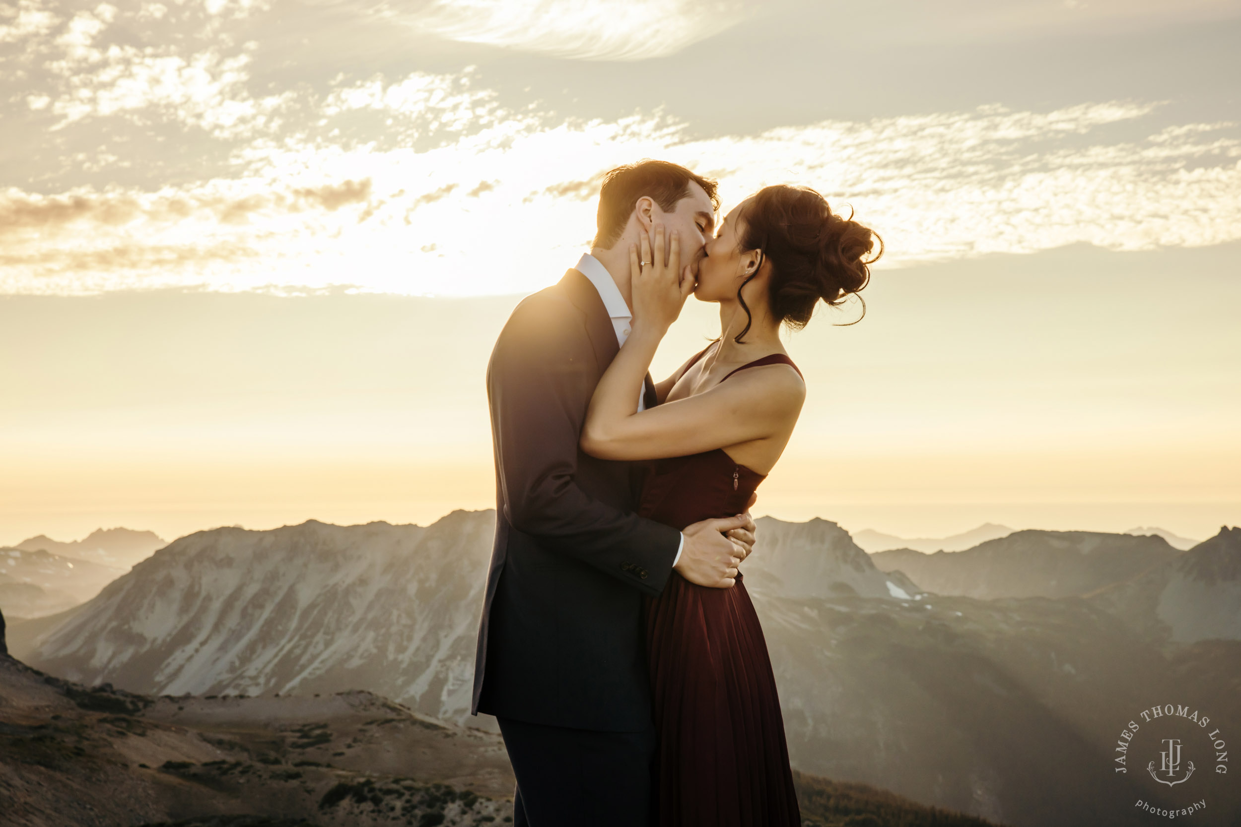 Mount Rainier adventure engagement session by Seattle adventure elopement photographer James Thomas Long Photography