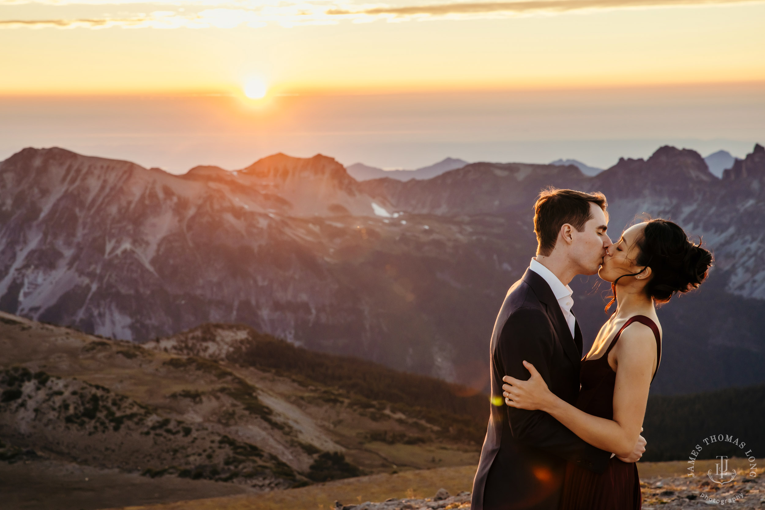 Mount Rainier adventure engagement session by Seattle adventure elopement photographer James Thomas Long Photography