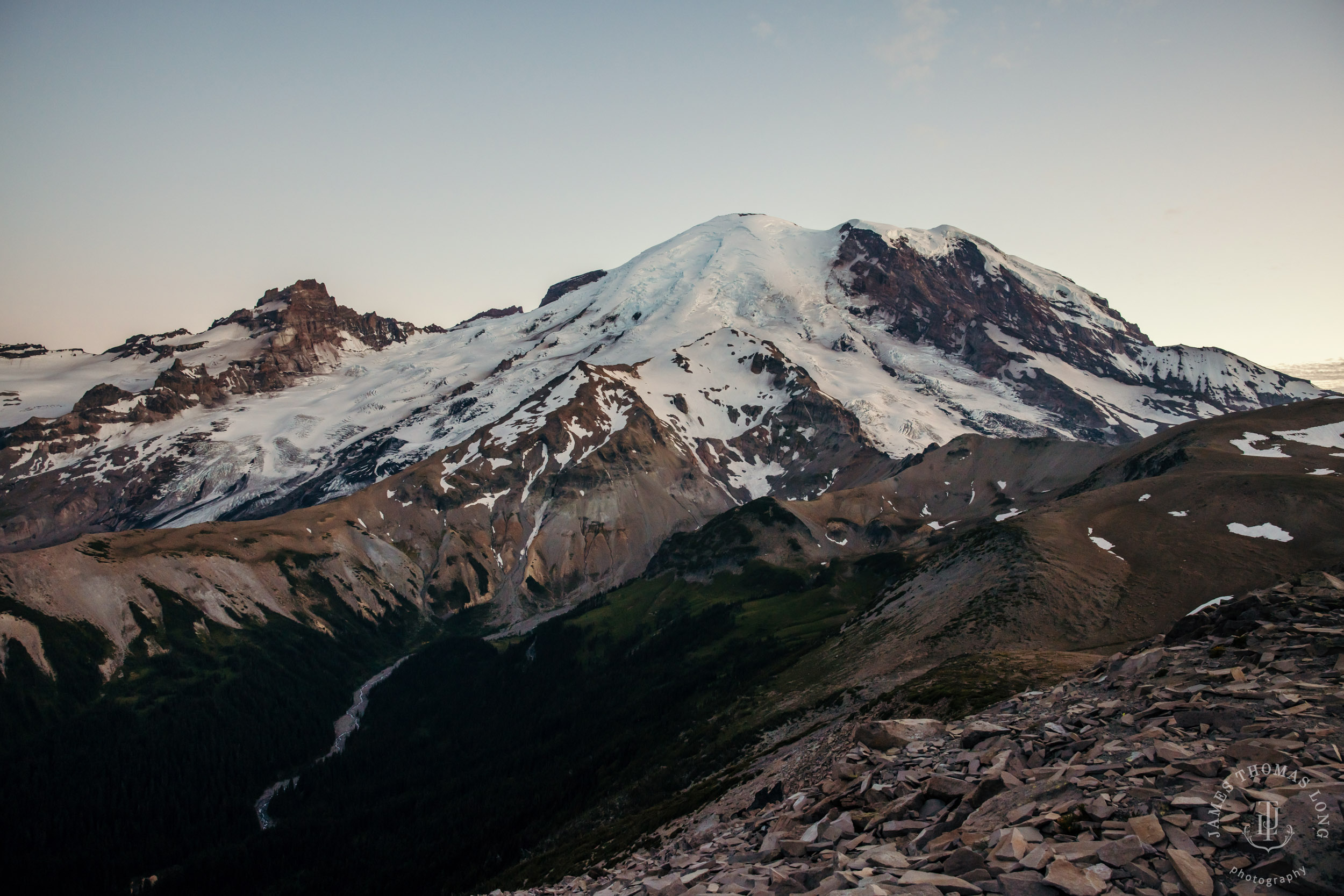 Mount Rainier adventure engagement session by Seattle adventure elopement photographer James Thomas Long Photography