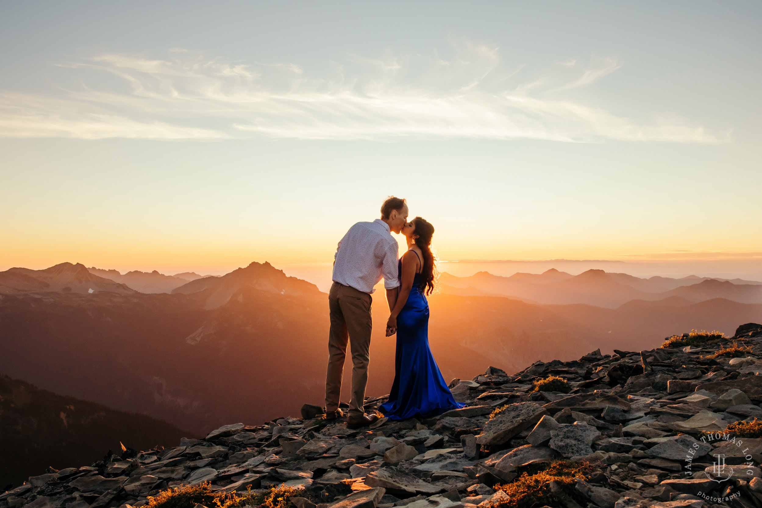 Mount Rainier adventure engagement by Seattle adventure wedding photographer James Thomas Long Photography
