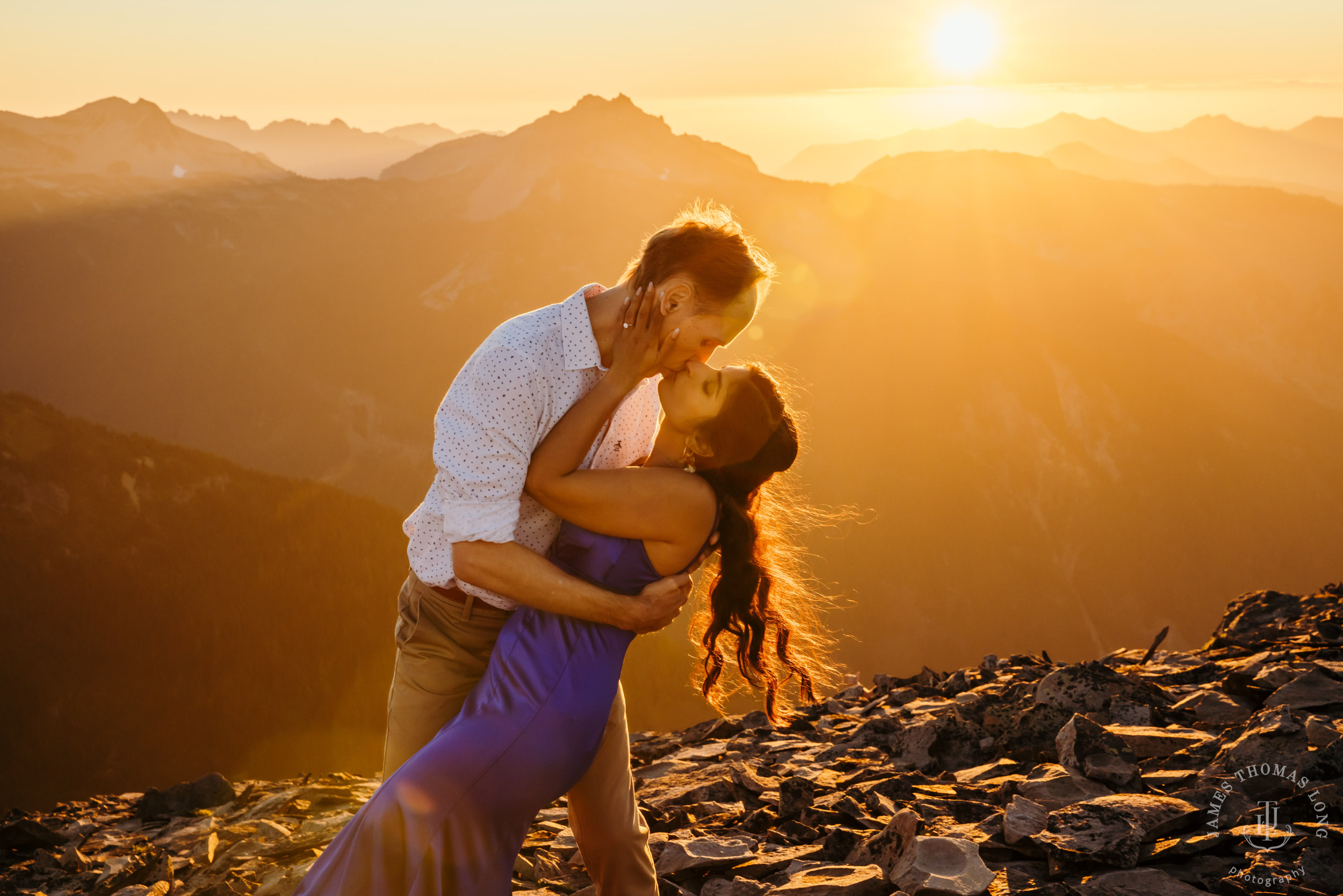 Mount Rainier adventure engagement by Seattle adventure wedding photographer James Thomas Long Photography