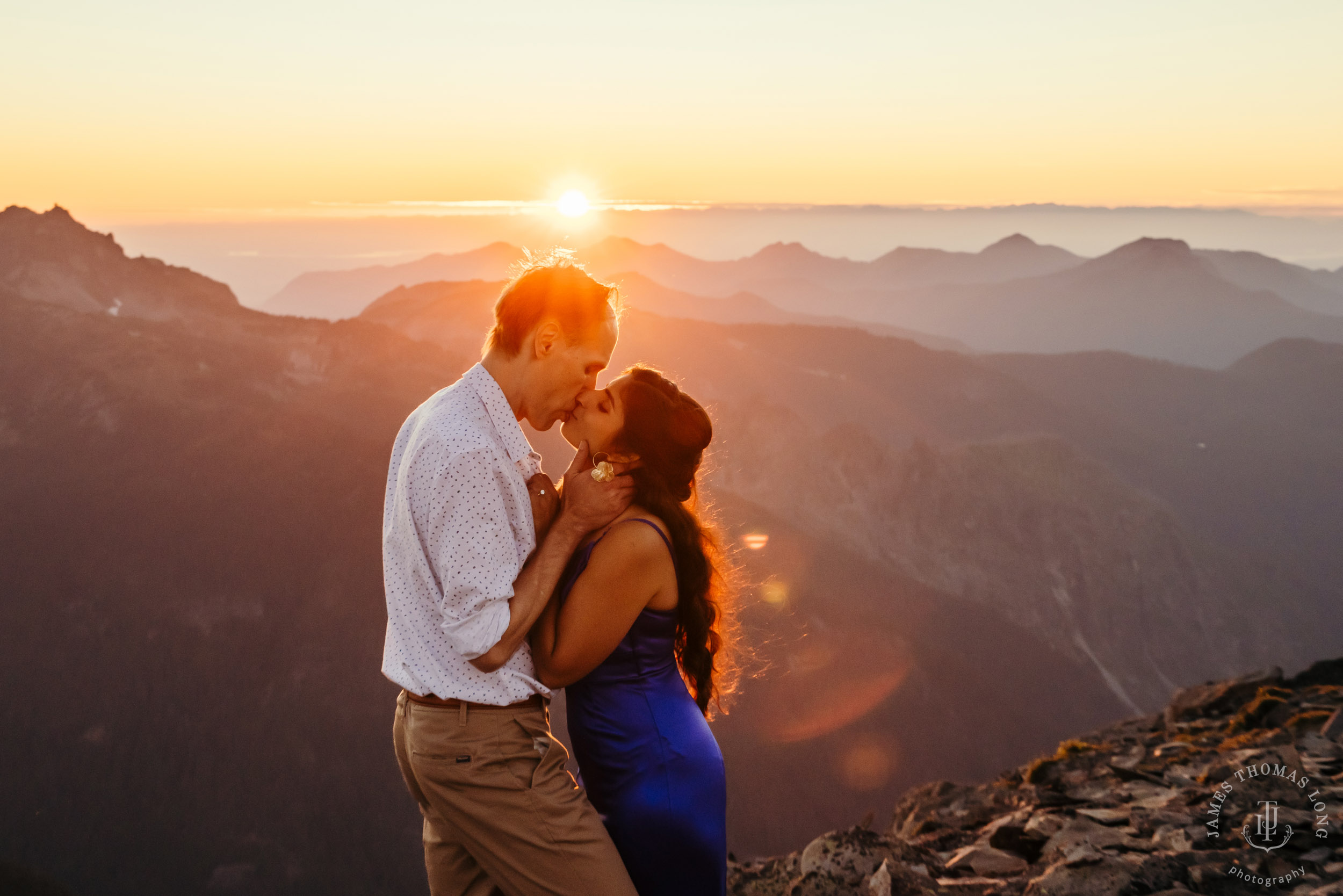 Mount Rainier adventure engagement by Seattle adventure wedding photographer James Thomas Long Photography
