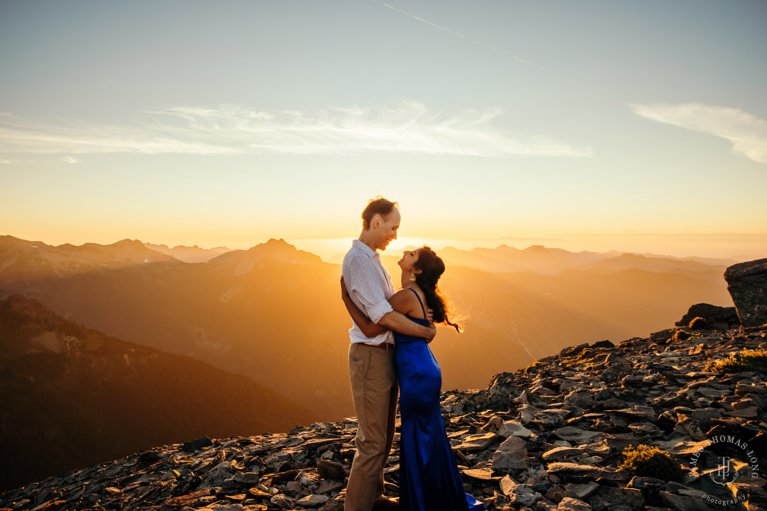 Mount Rainier adventure engagement by Seattle adventure wedding photographer James Thomas Long Photography