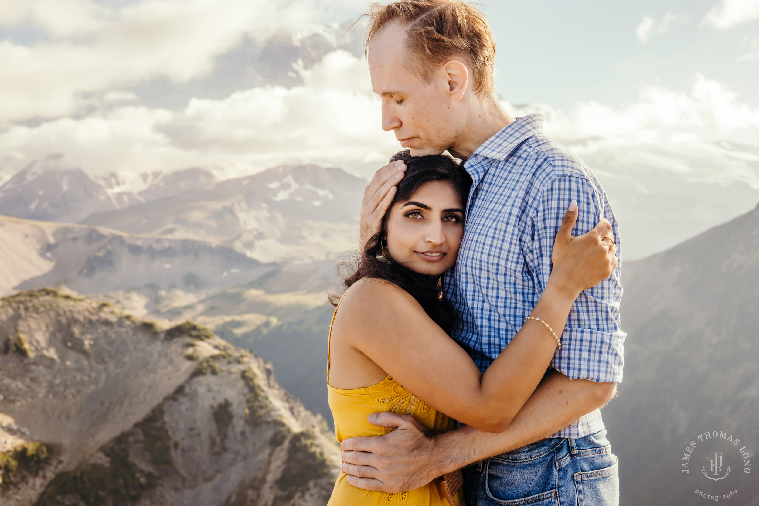 Mount Rainier adventure engagement by Seattle adventure wedding photographer James Thomas Long Photography