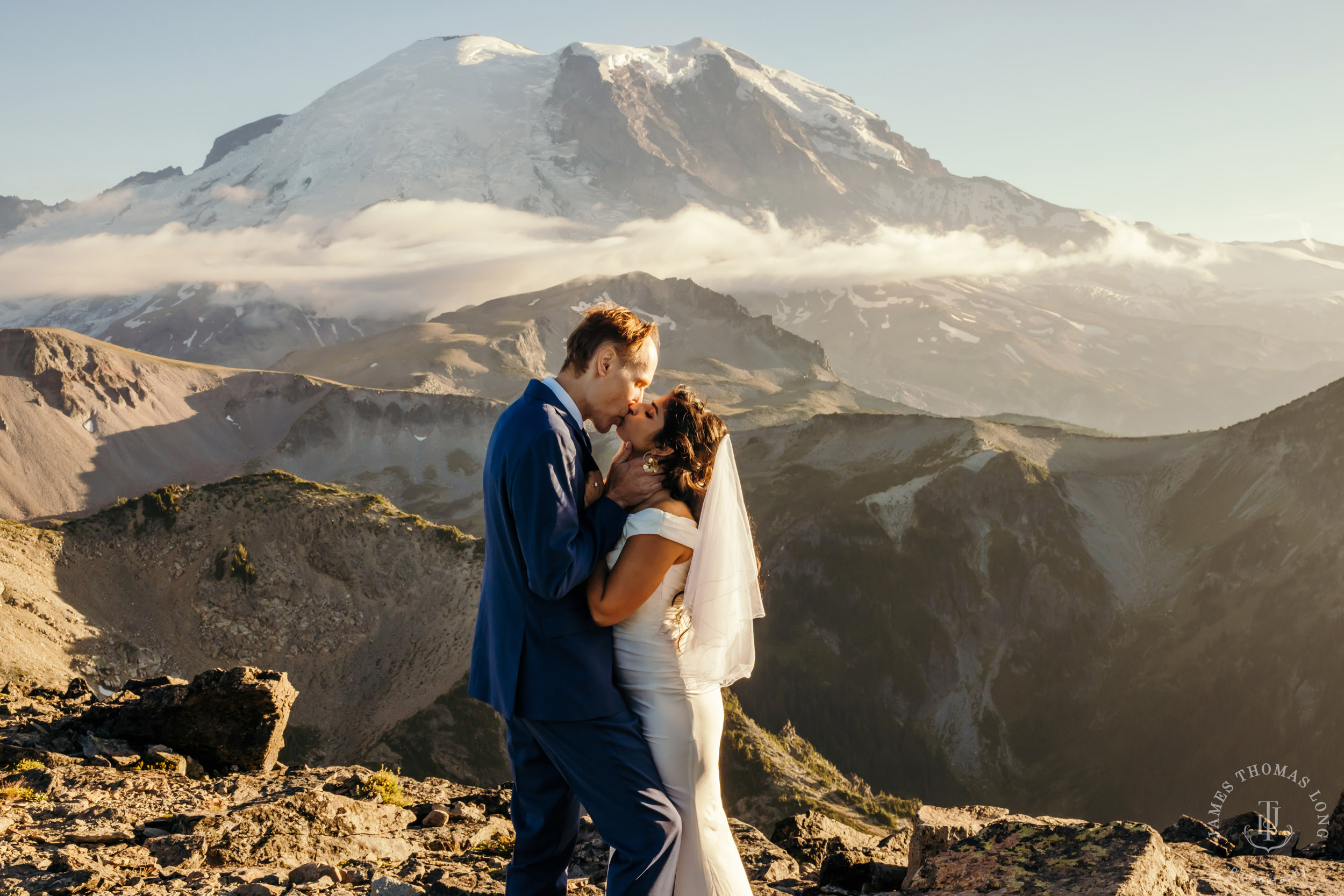 Mount Rainier adventure engagement by Seattle adventure wedding photographer James Thomas Long Photography