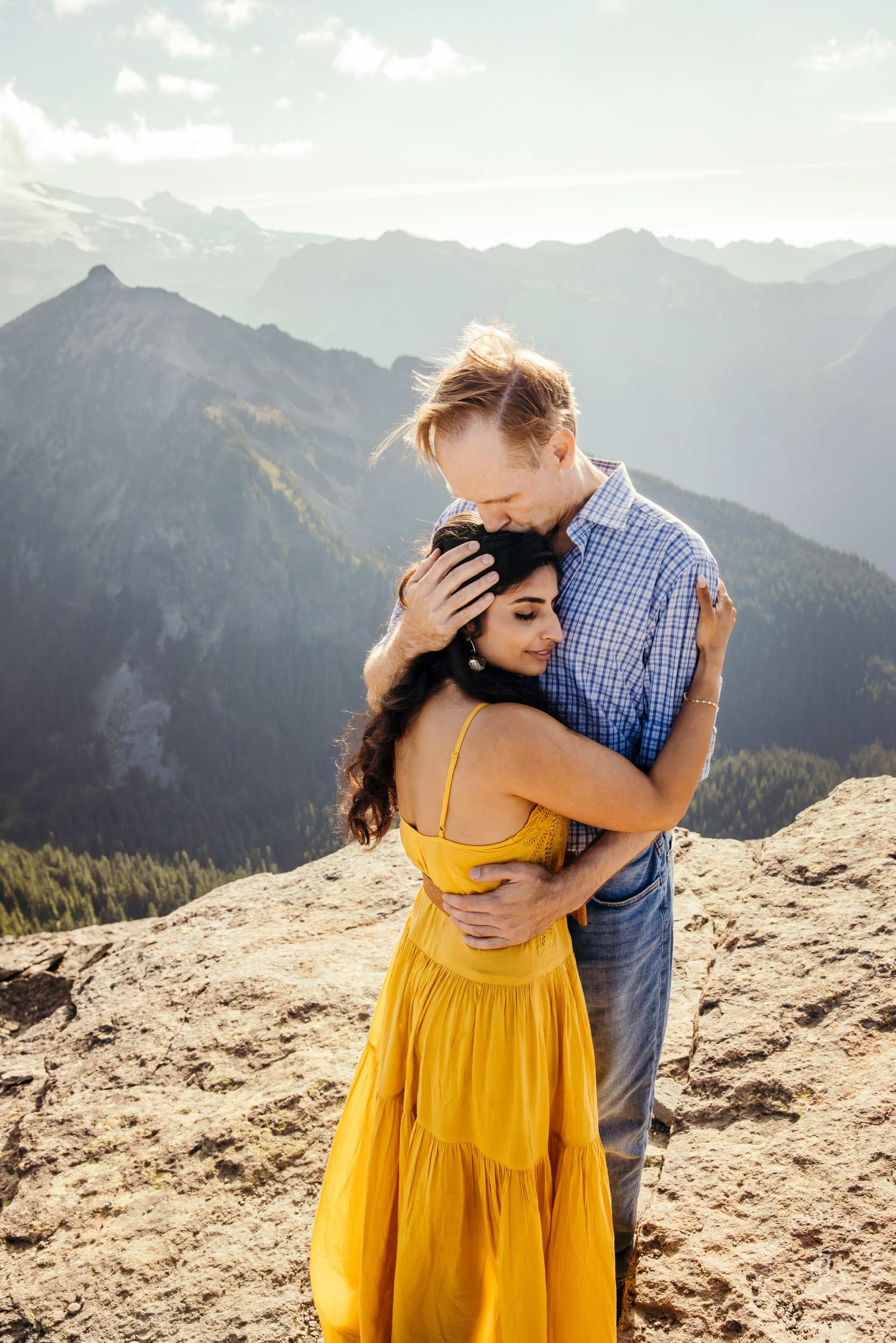 Mount Rainier adventure engagement by Seattle adventure wedding photographer James Thomas Long Photography