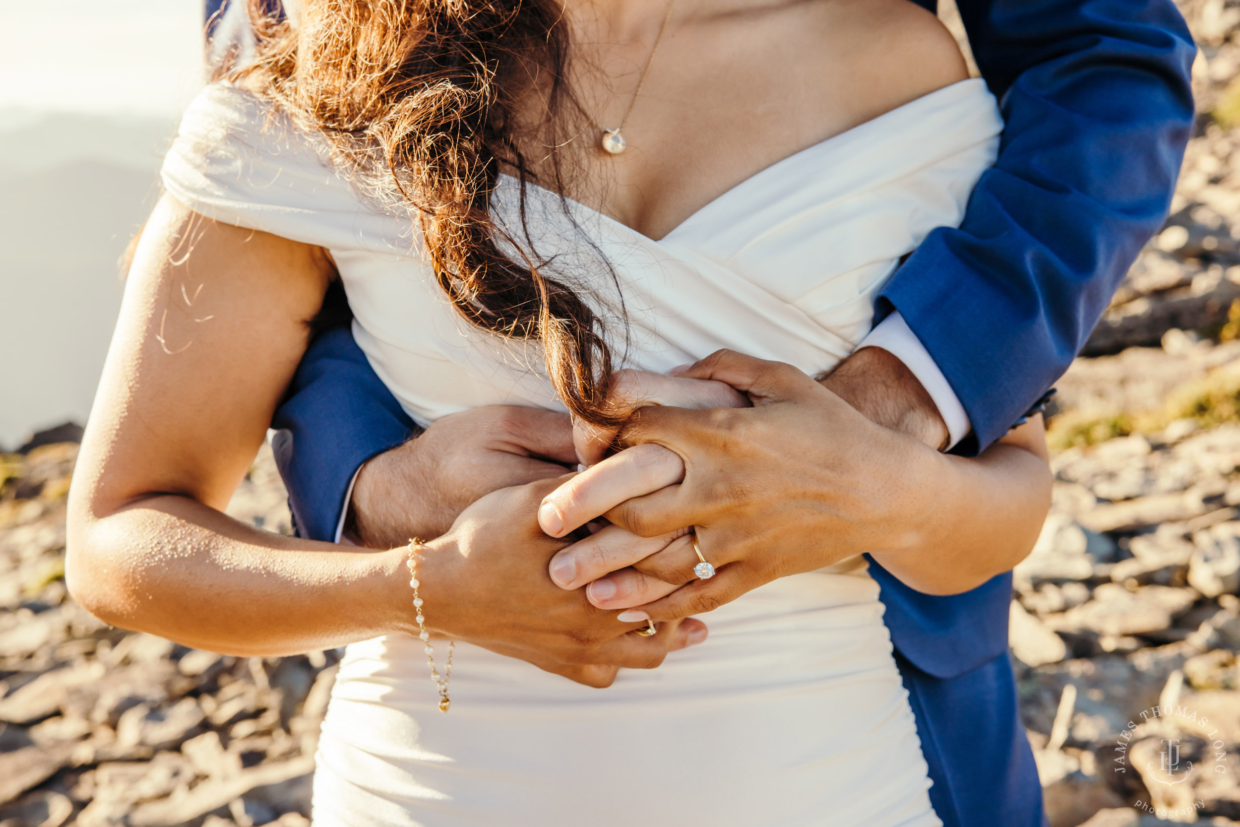 Mount Rainier adventure engagement by Seattle adventure wedding photographer James Thomas Long Photography