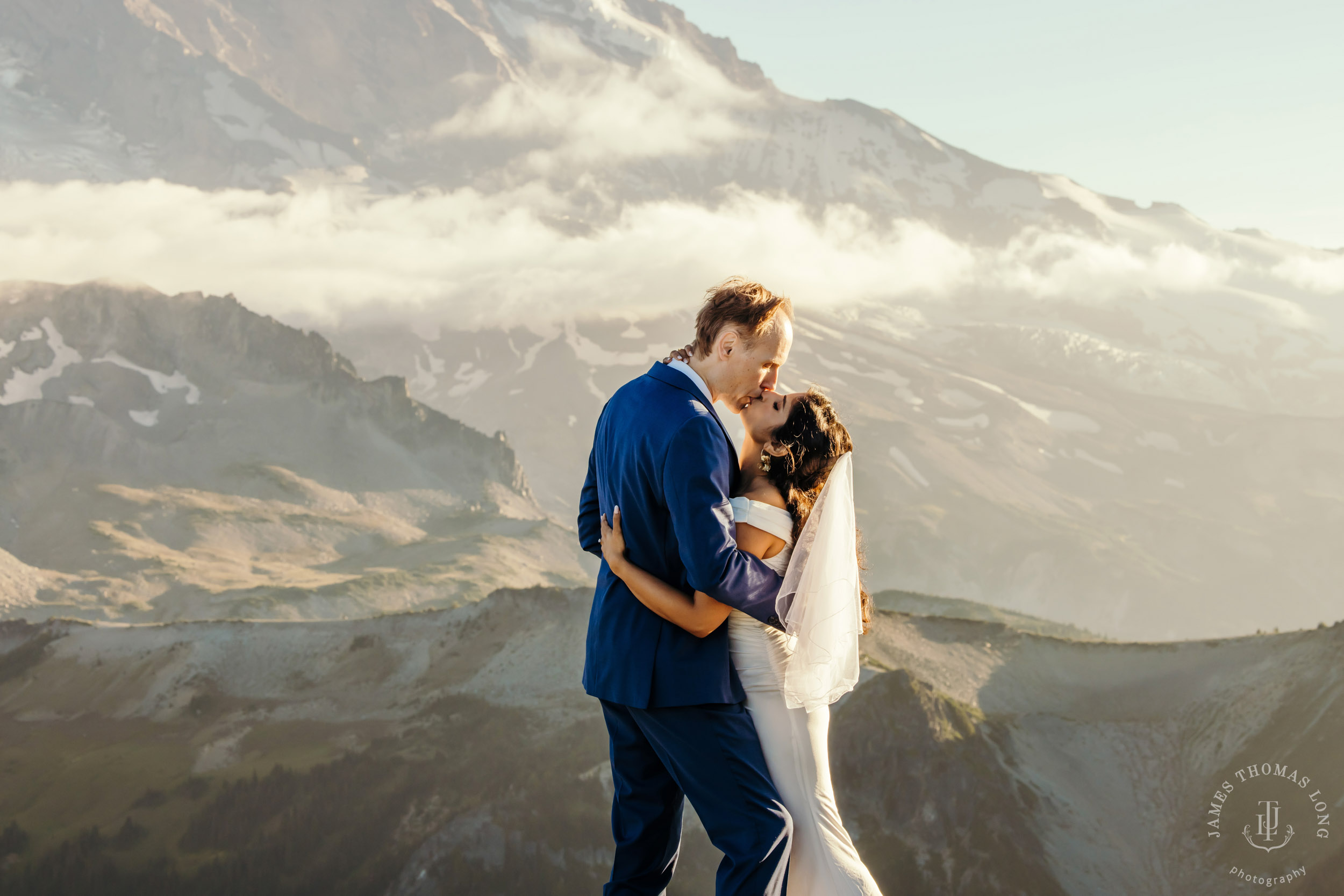 Mount Rainier adventure engagement by Seattle adventure wedding photographer James Thomas Long Photography